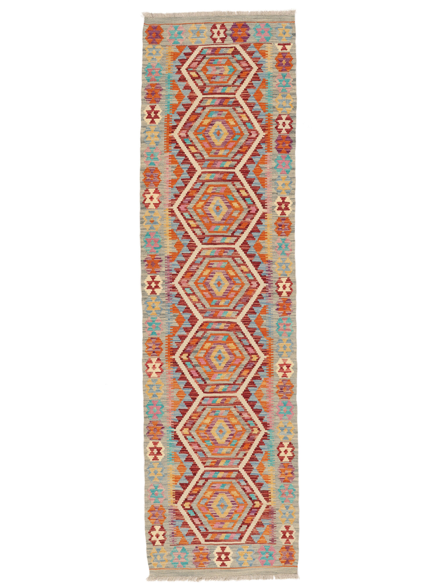Kelim Afghan Old Stil Teppich 78×283