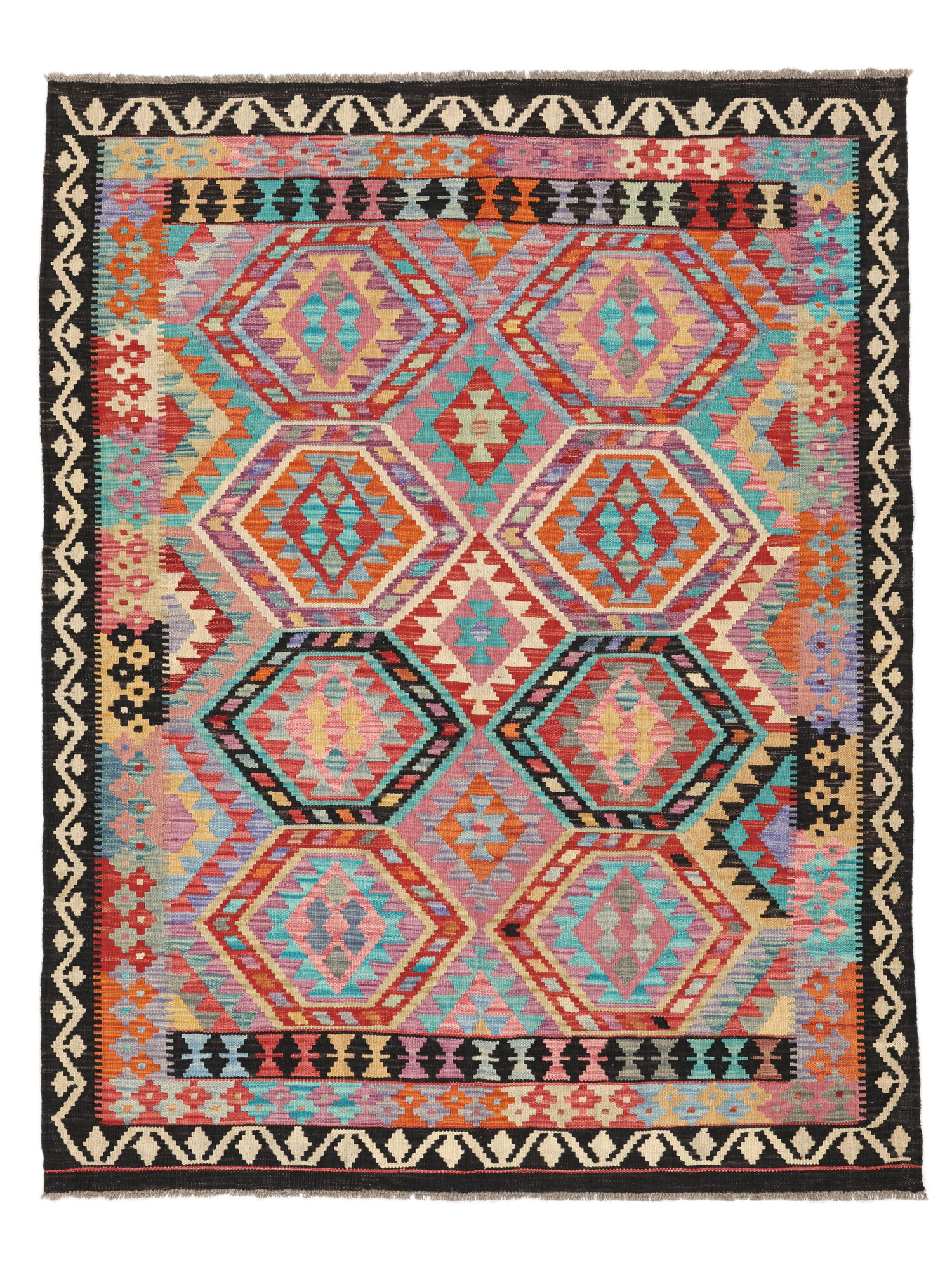 Kelim Afghan Old Stil Teppich 149×192