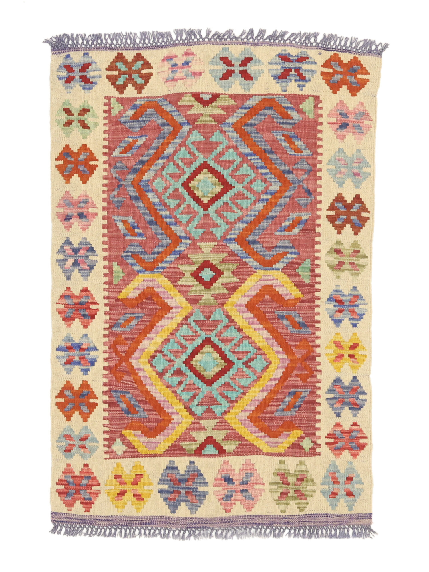 Kelim Afghan Old Stil Teppich 77×111