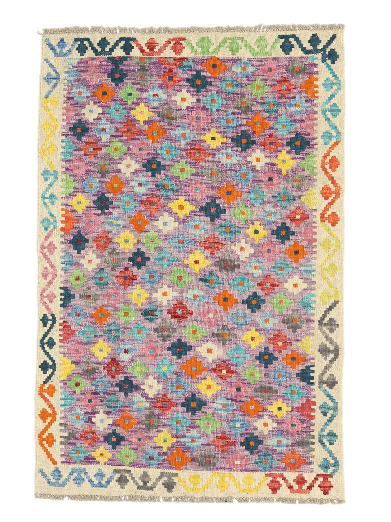 Kelim Afghan Old Stil Teppich 62×125