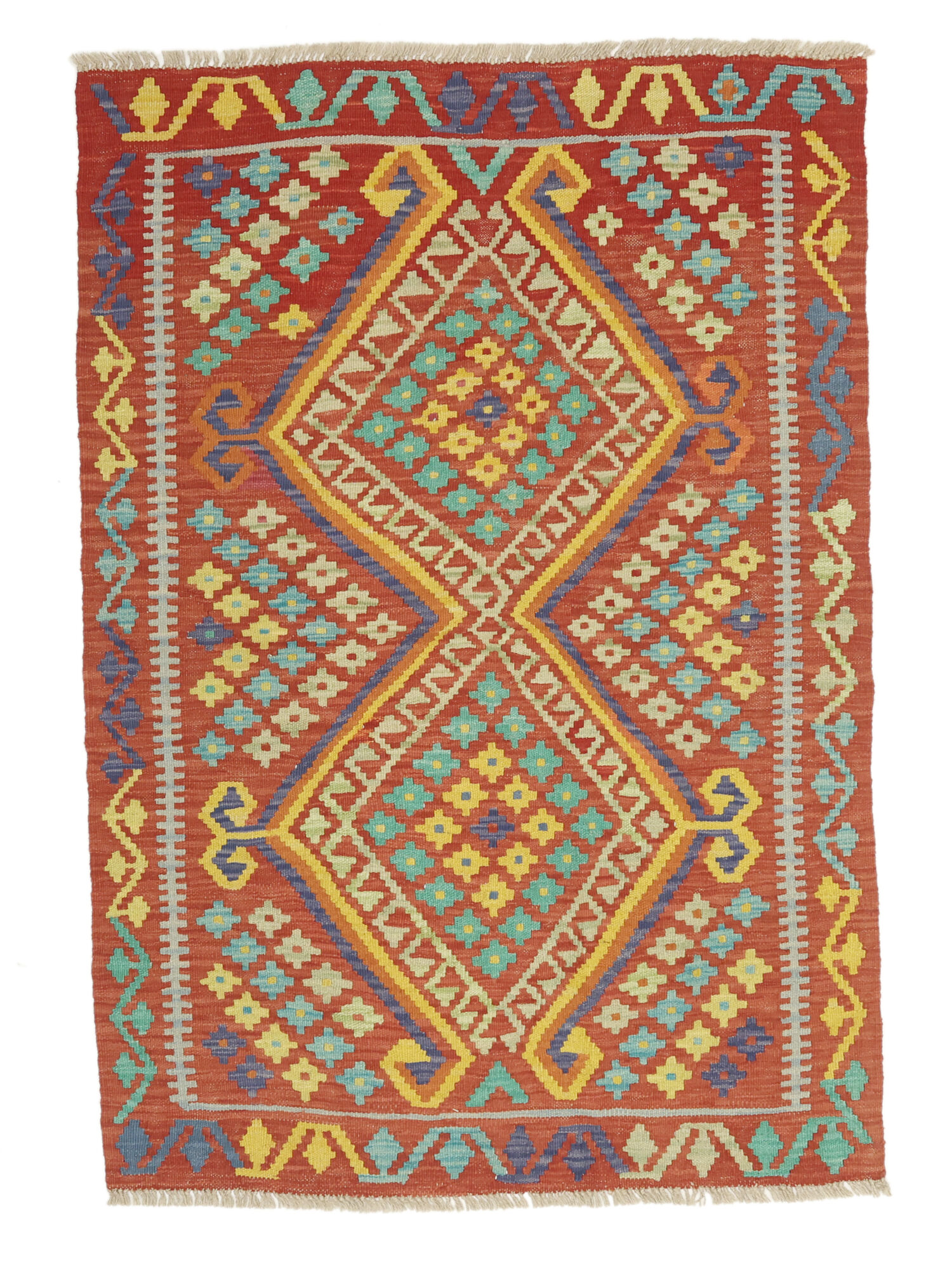 Kelim Afghan Old Stil Teppich 104×148