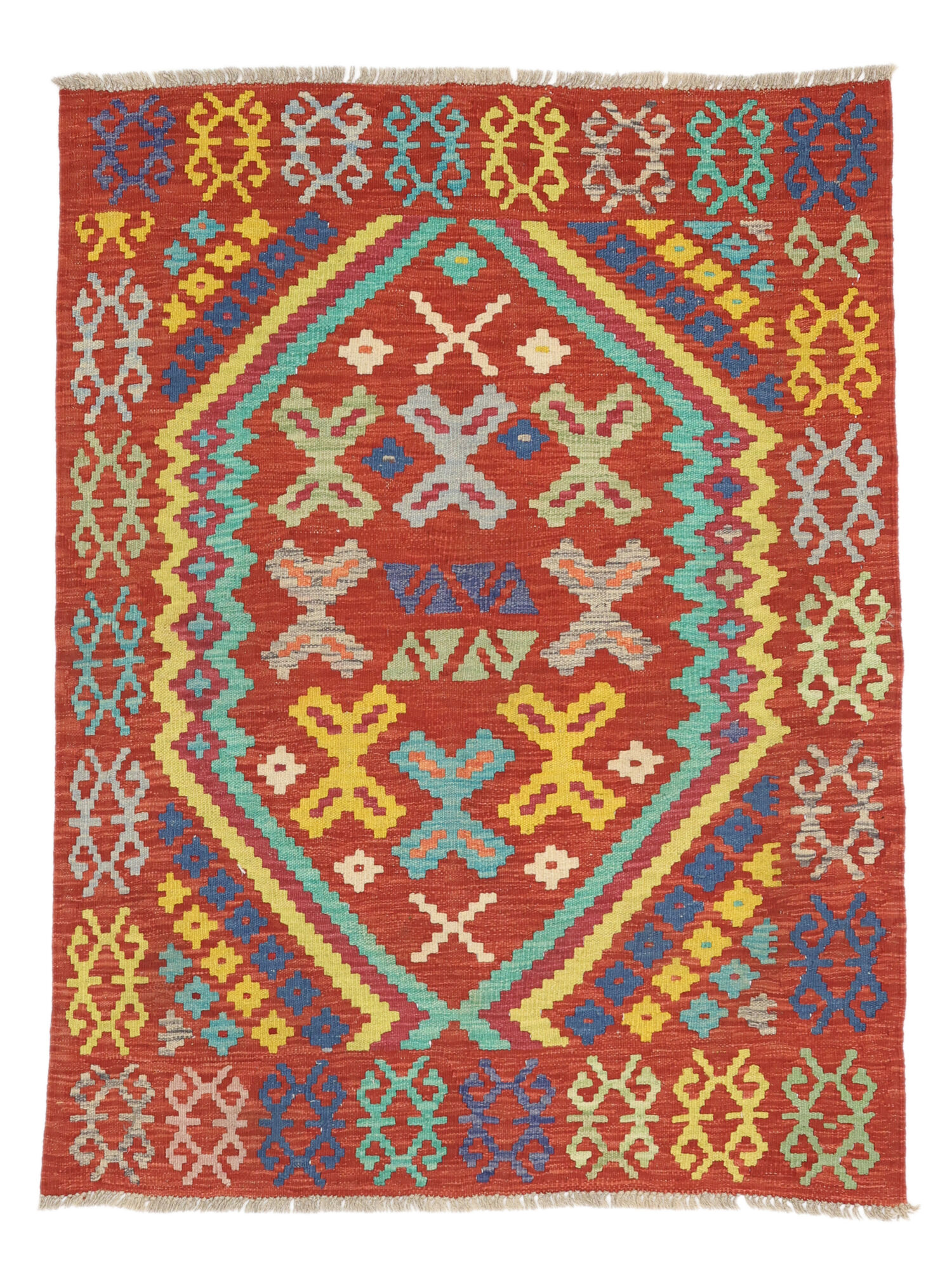 Kelim Afghan Old Stil Teppich 116×145