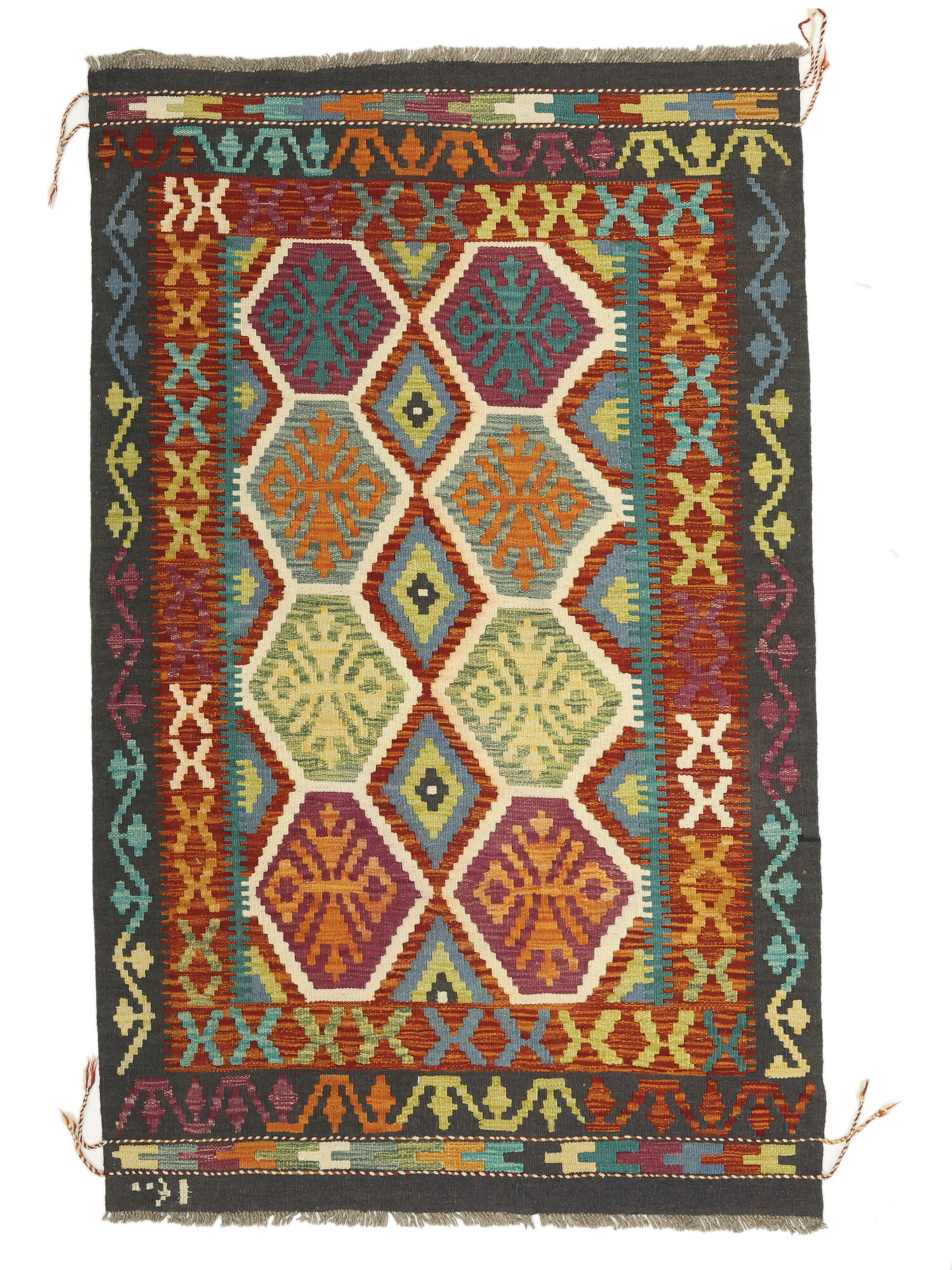 Kelim Afghan Old Stil Teppich 101×163