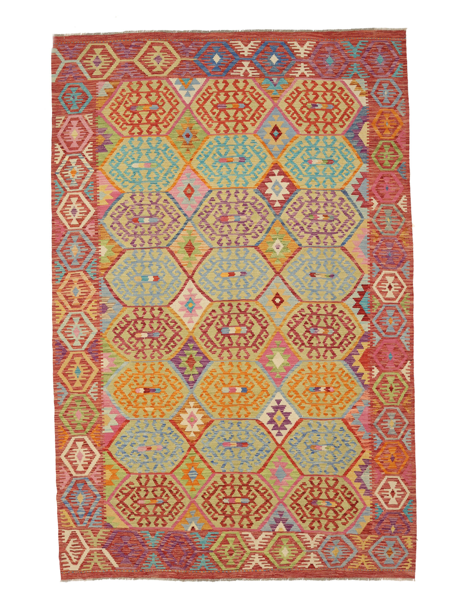 Kelim Afghan Old Stil Teppich 205×301