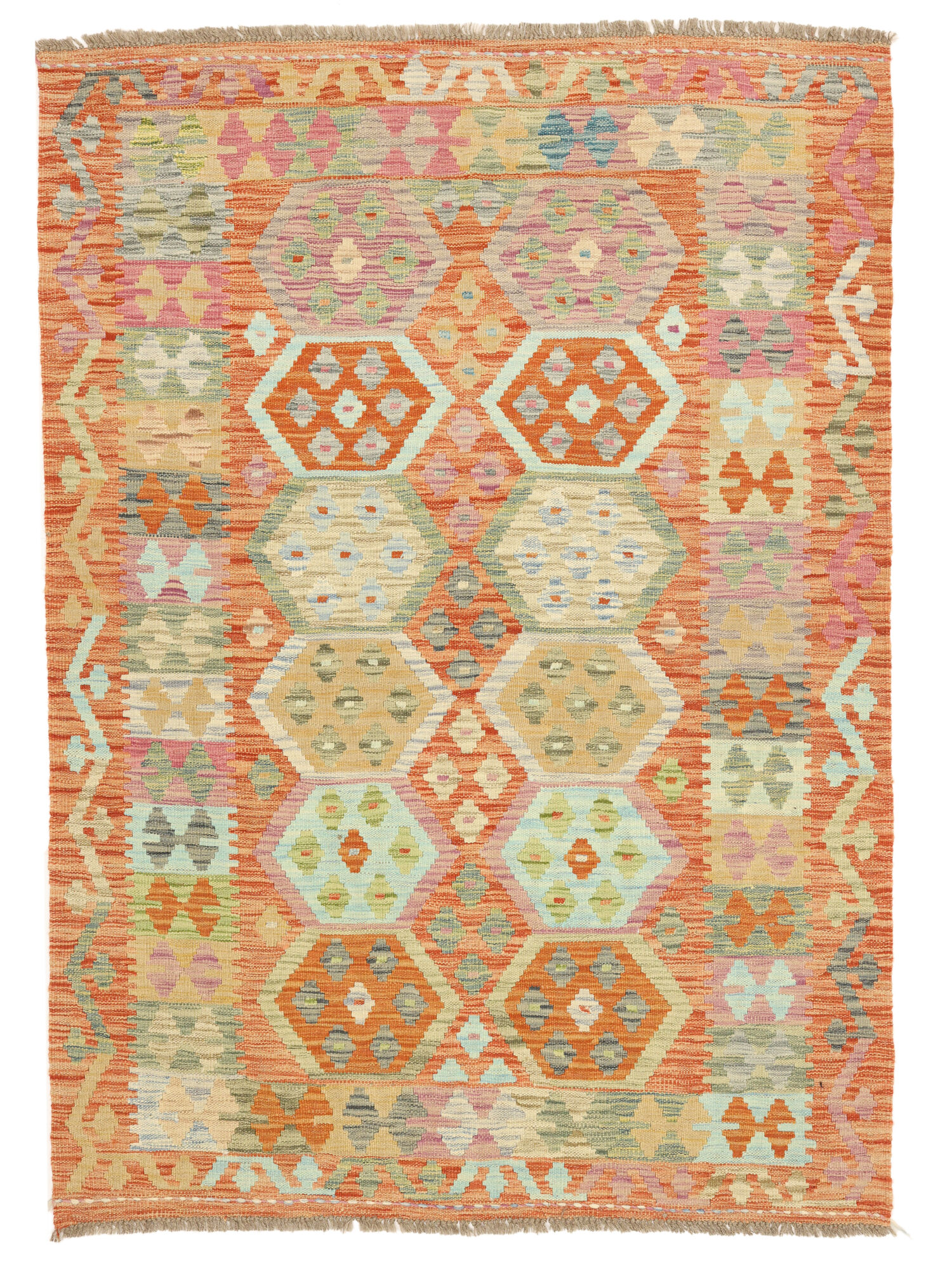 Kelim Afghan Old style Matta 130x180