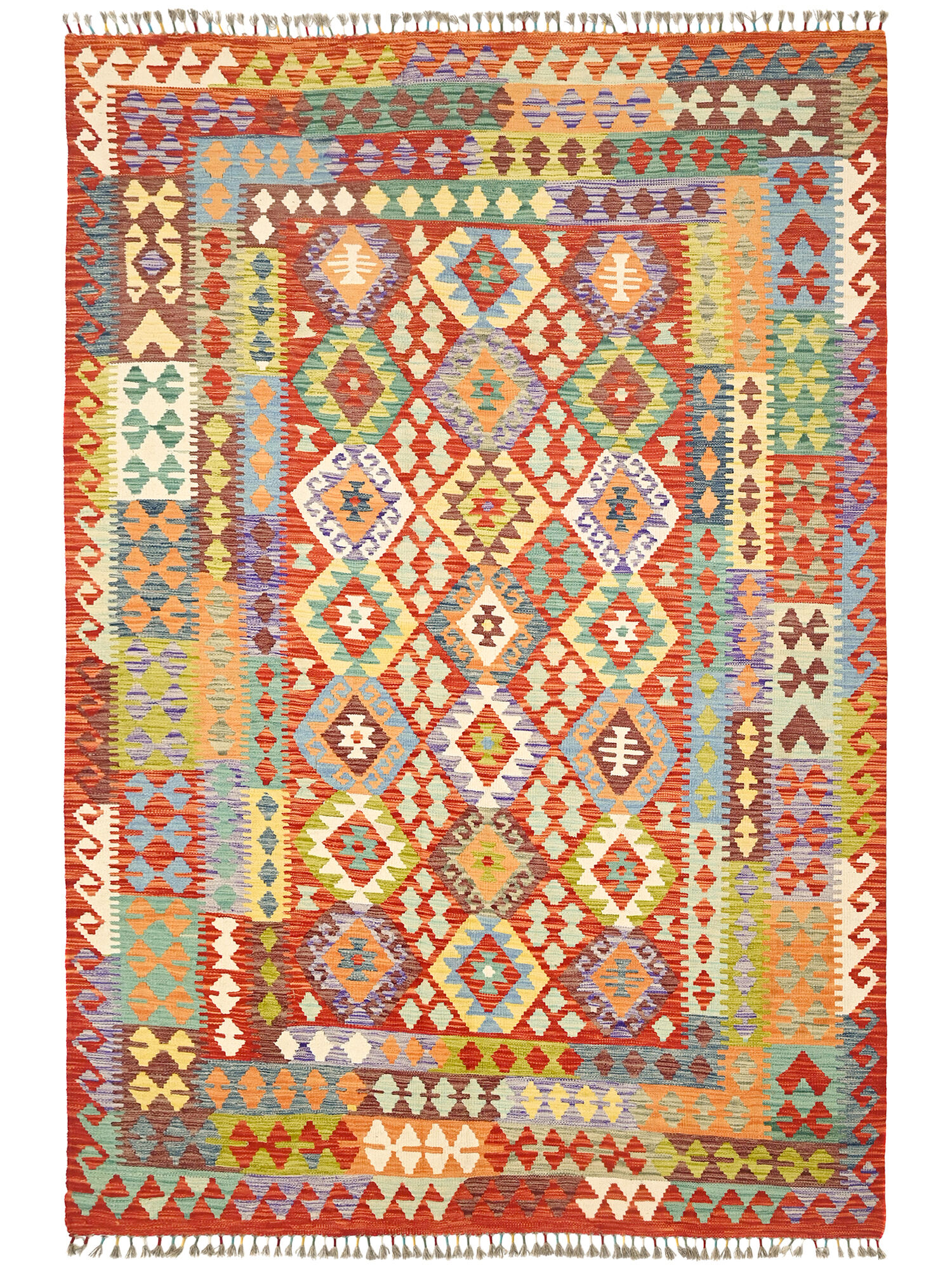 Kelim Afghan Old style Matta 200x303