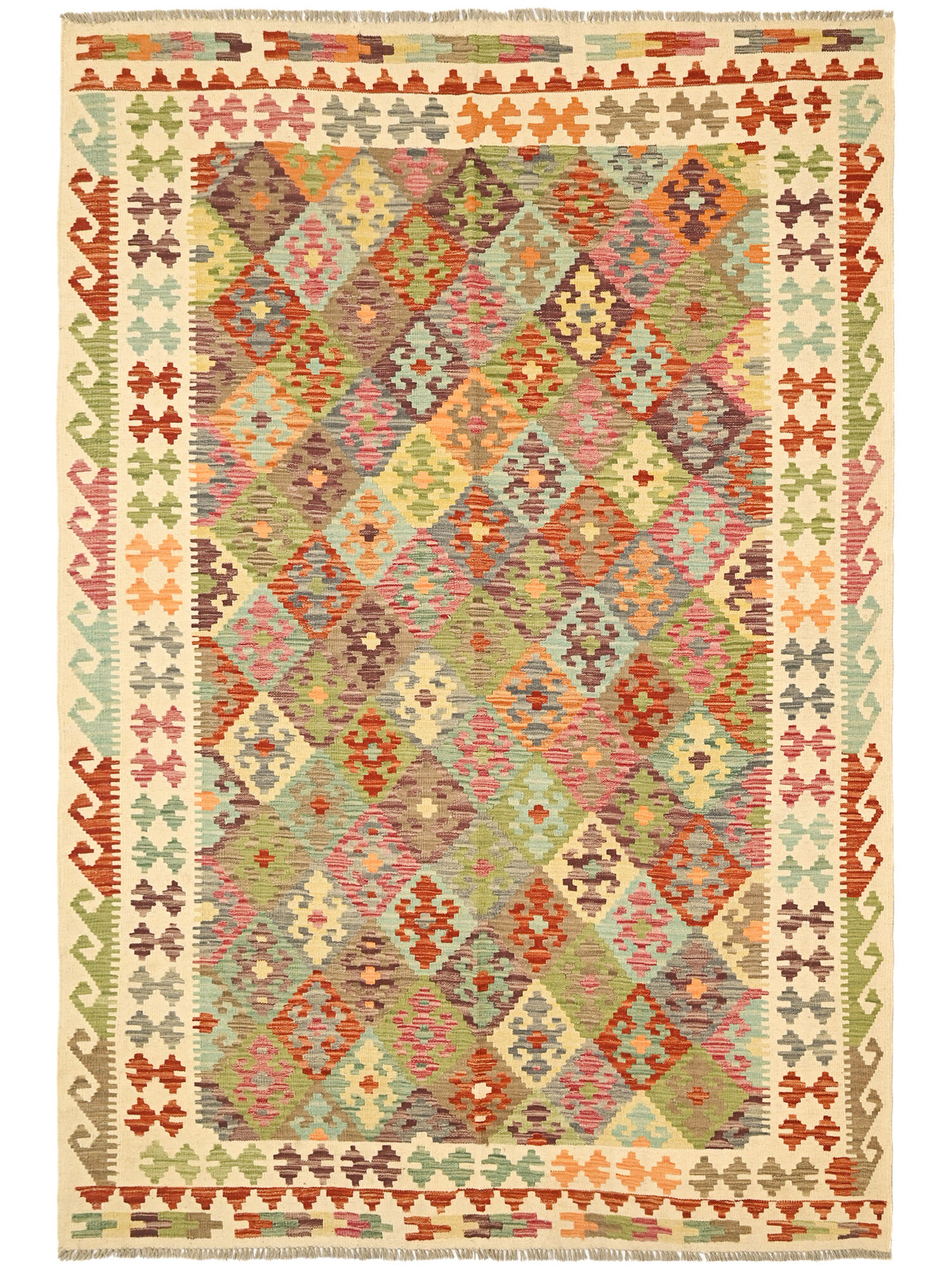 Kelim Afghan Old style Matta 201x300