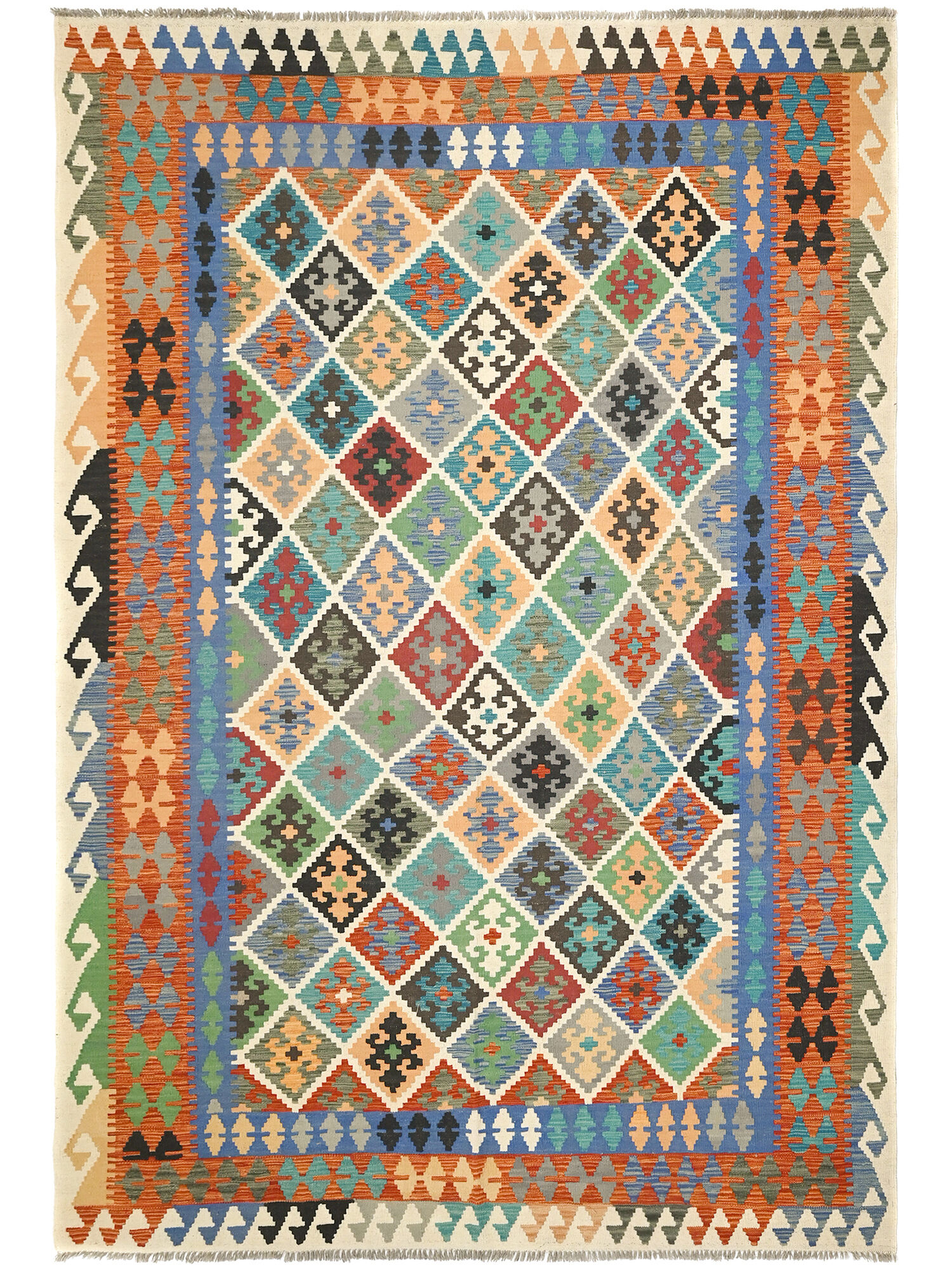 Kelim Afghan Old style Matta 203x300
