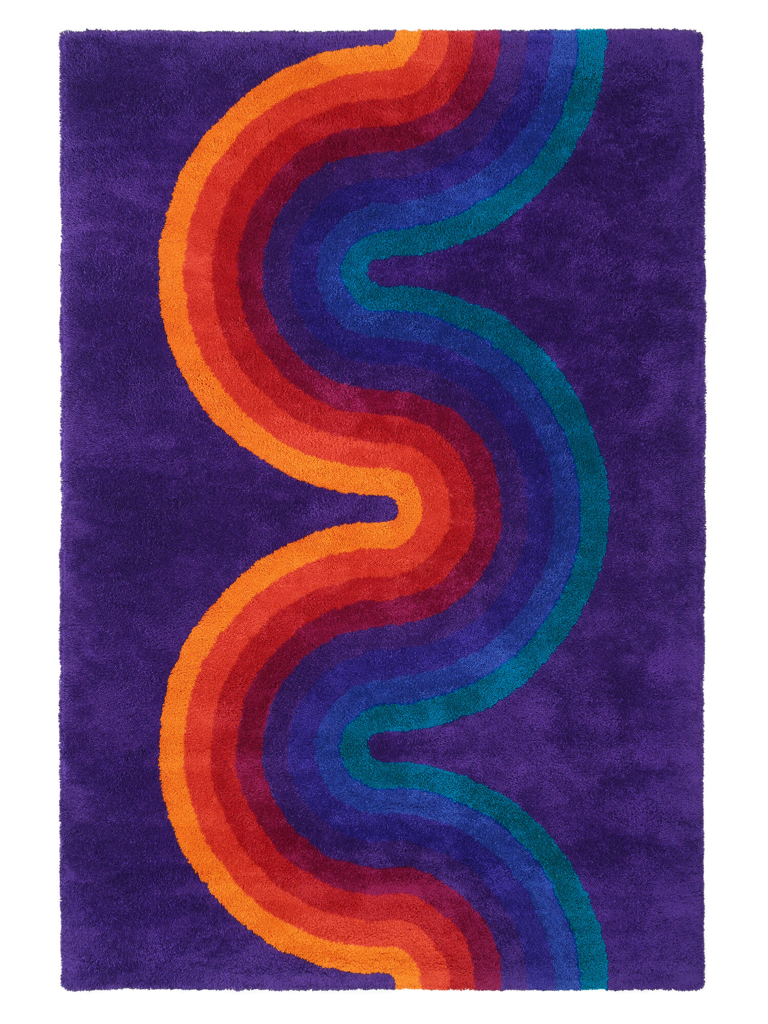 Romantica Curve by Verner Panton Matta - Lila / Flerfärgad 200x300