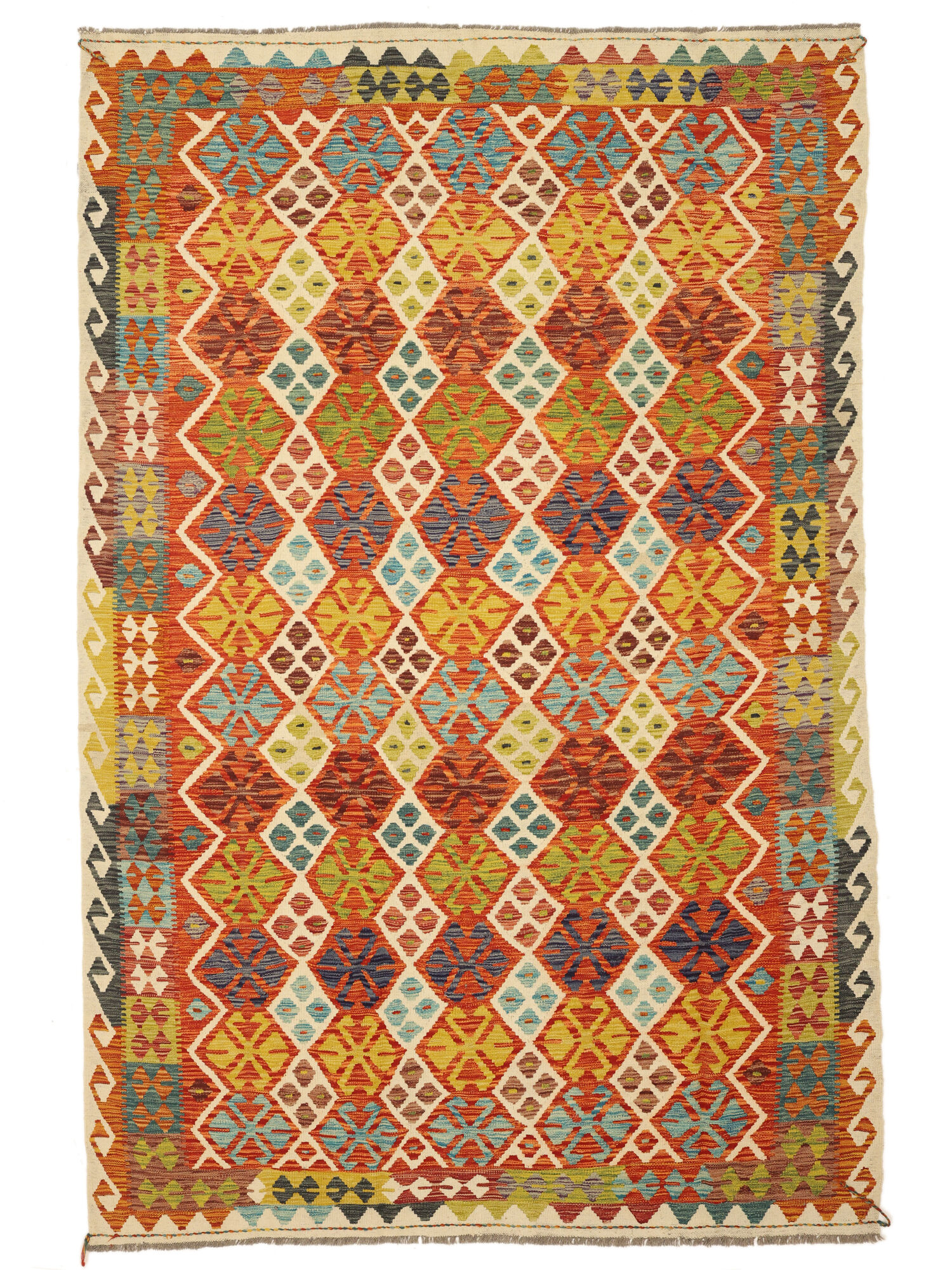 Kelim Afghan Old style Matta 200x300