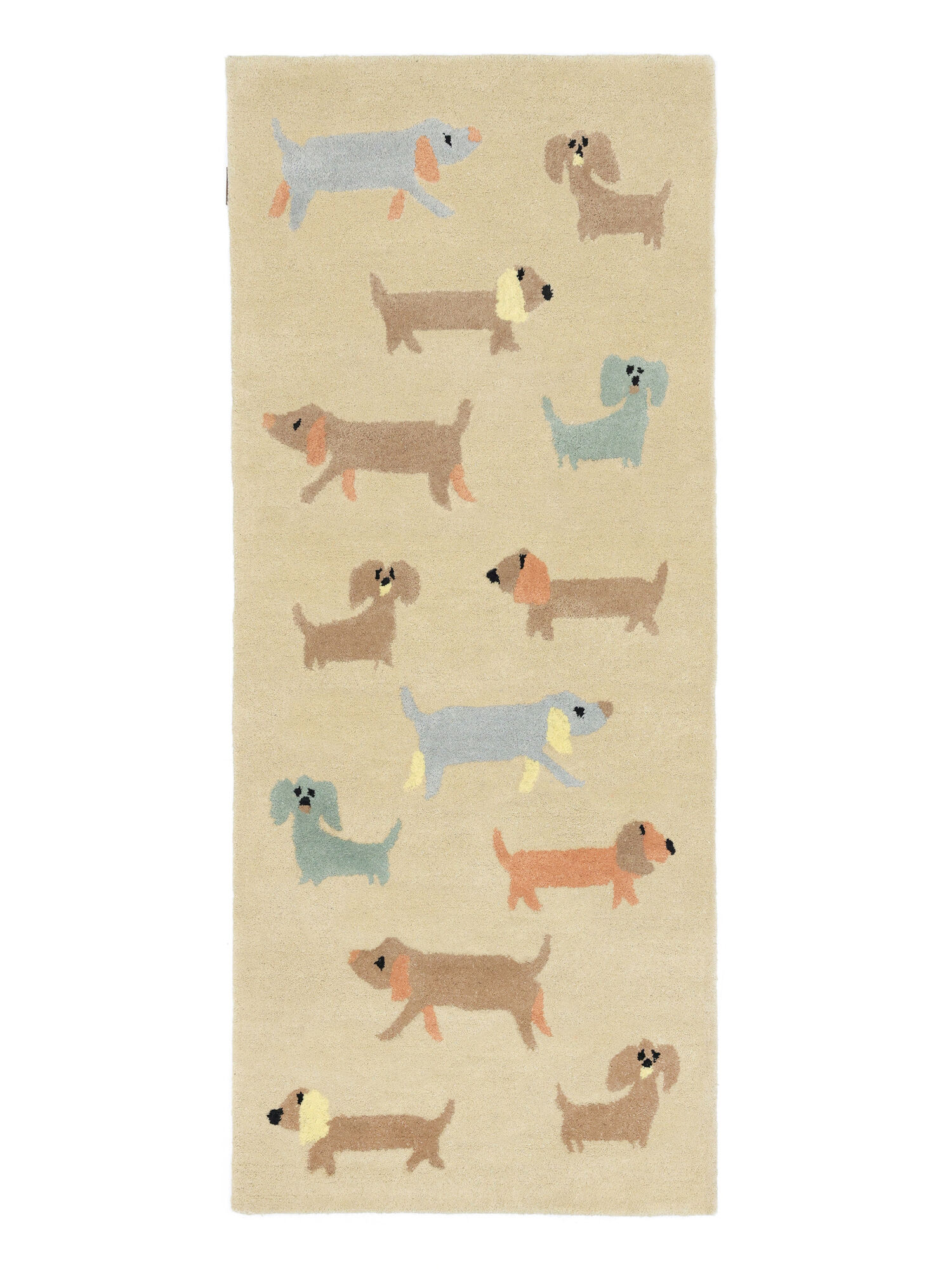 Pups Matta - Beige / Flerf&auml;rgad (pastell) 80x200