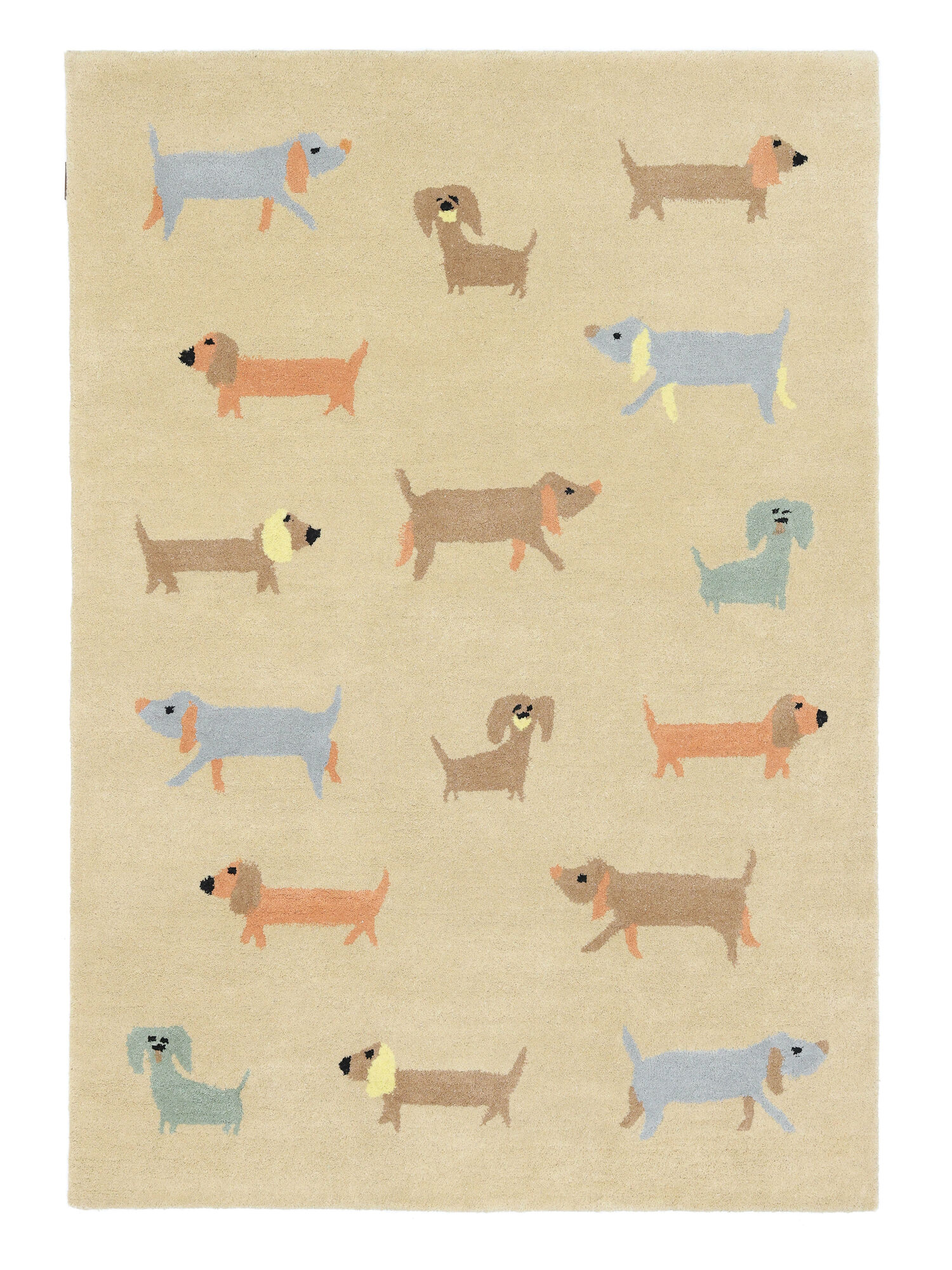 Pups Matta - Beige / Flerfärgad (pastell) 100x160