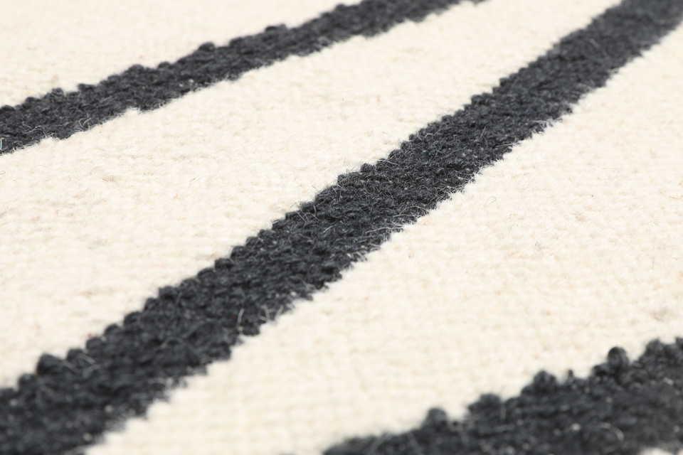 Cross Lines Tappeto - Bianco sporco / Nero 250x350 - CarpetVista