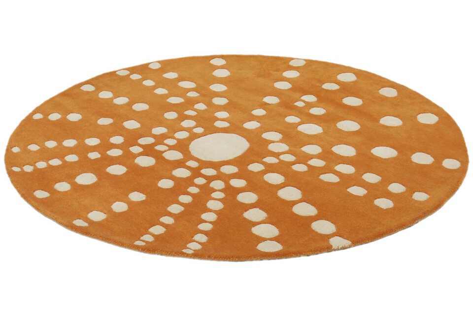 Delight Handtufted Tappeto - Arancione Ø 150 Tappeto Rotondo - CarpetVista