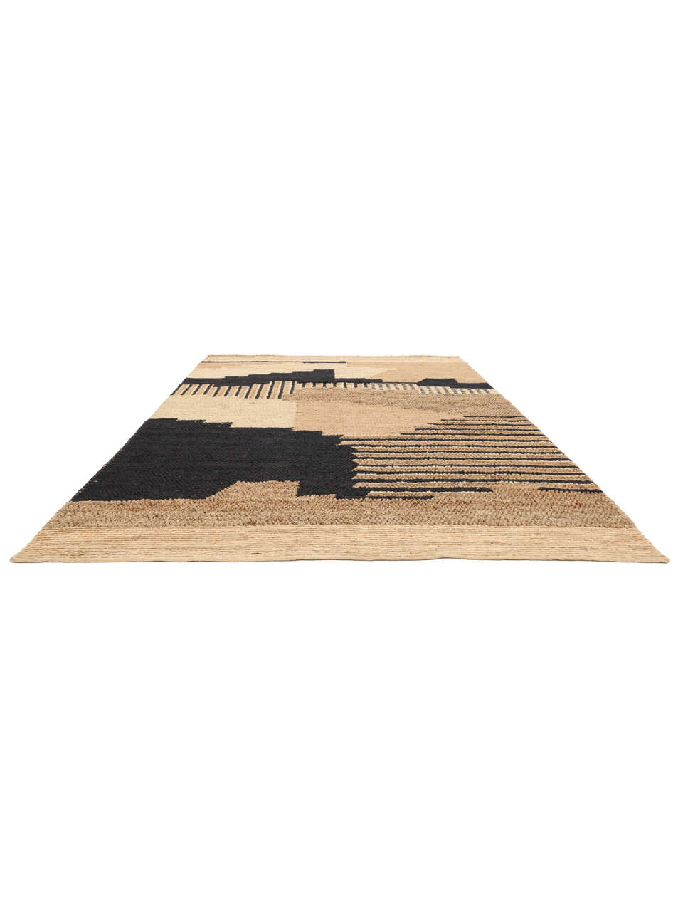 Farrow Jute Tappeto - Beige / Nero 170x240 - CarpetVista