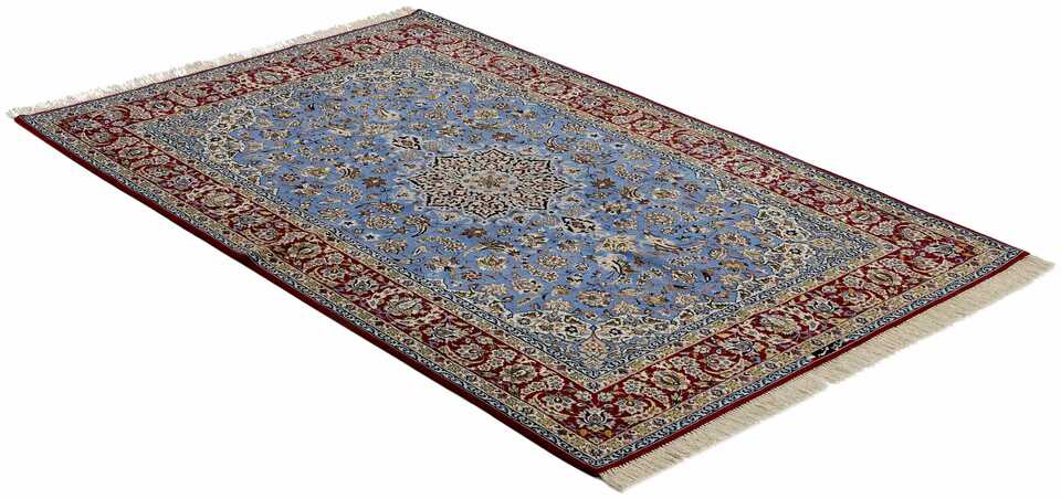 Isfahan ordito in seta Tappeto 158x250 - CarpetVista