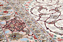 
    Isfahan silk warp signed: Khazimi - Beige - 200 x 205 cm
  