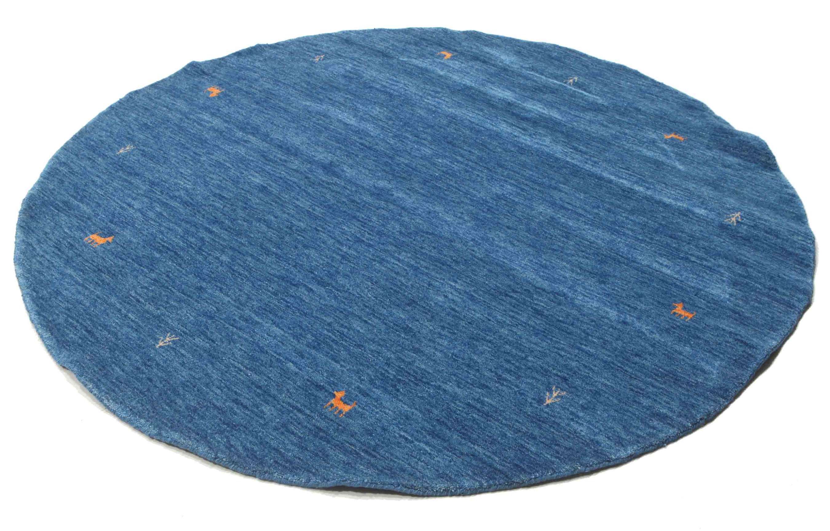 
    Gabbeh loom Two Lines - Blue - Ø 200 cm
  