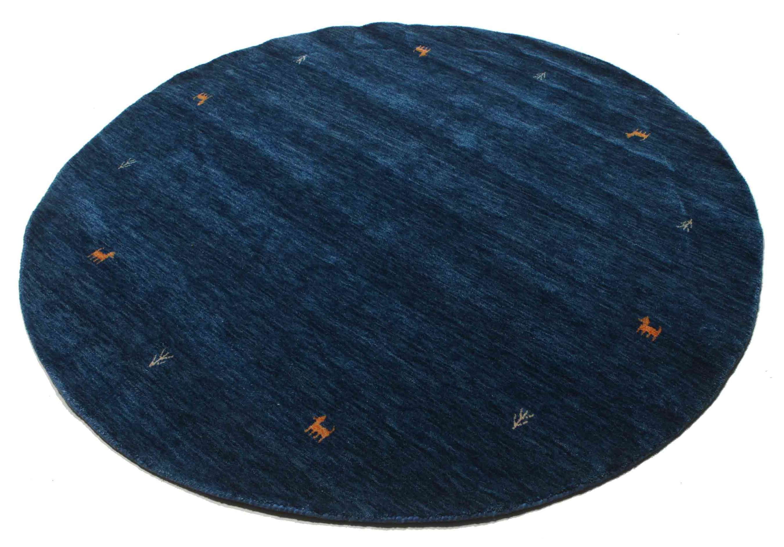 
    Gabbeh loom Two Lines - Dark blue - Ø 200 cm
  