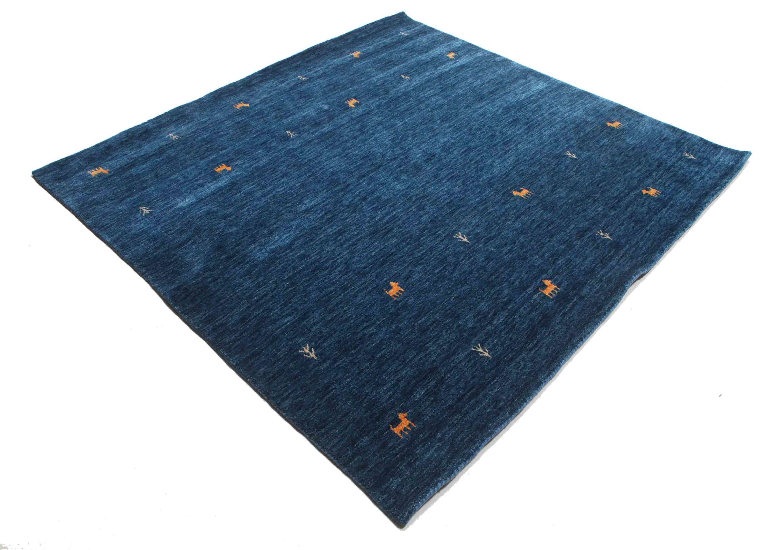 
    Gabbeh loom Two Lines - Dark blue - 200 x 200 cm
  