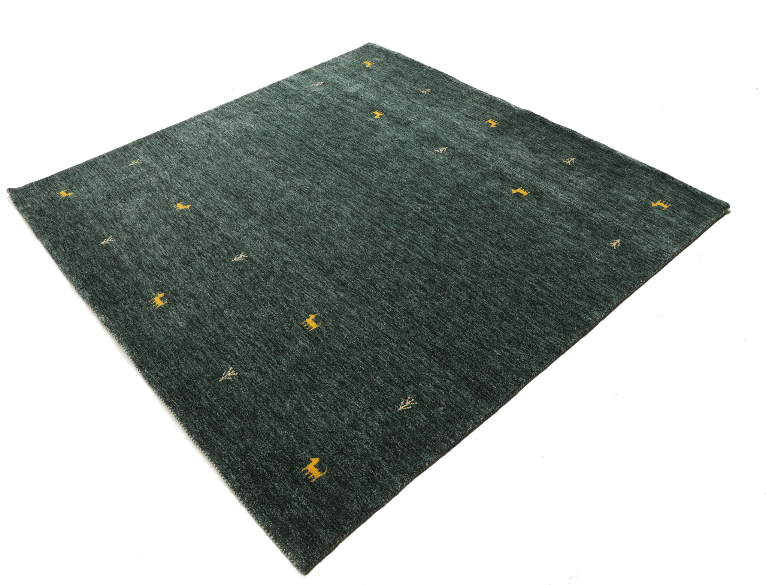
    Gabbeh loom Two Lines - Dark grey / Green - 200 x 200 cm
  