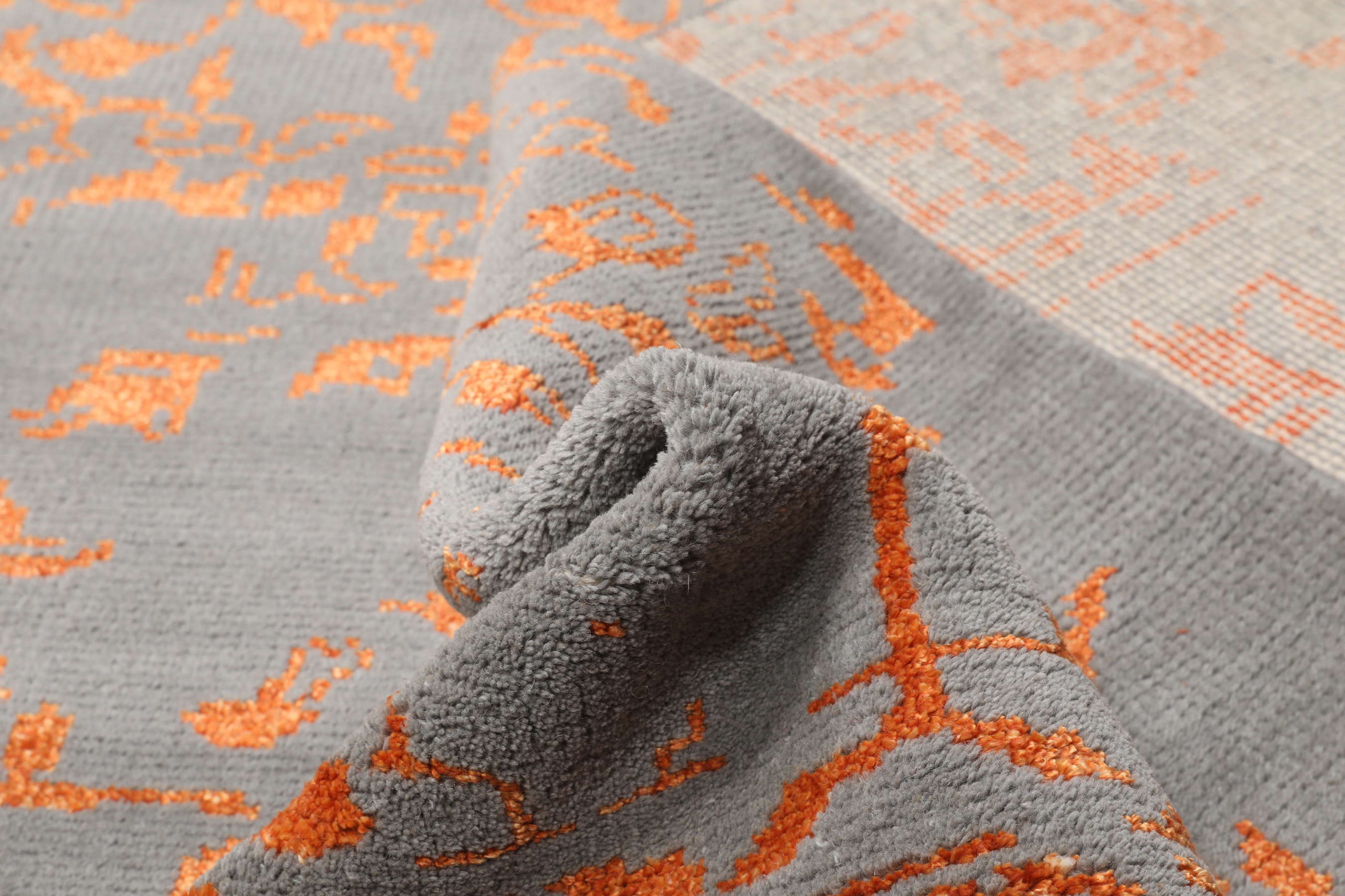  RUGMRZ Teppiche, Dämm- & Schutzmatten 140 x 210 cm Bunter Teppich  orange Teppich Grau Wohnzimmerteppich Orange-graues Geometrisches Muster  Schmutzabweisend, Weich Und Nicht Verformbar