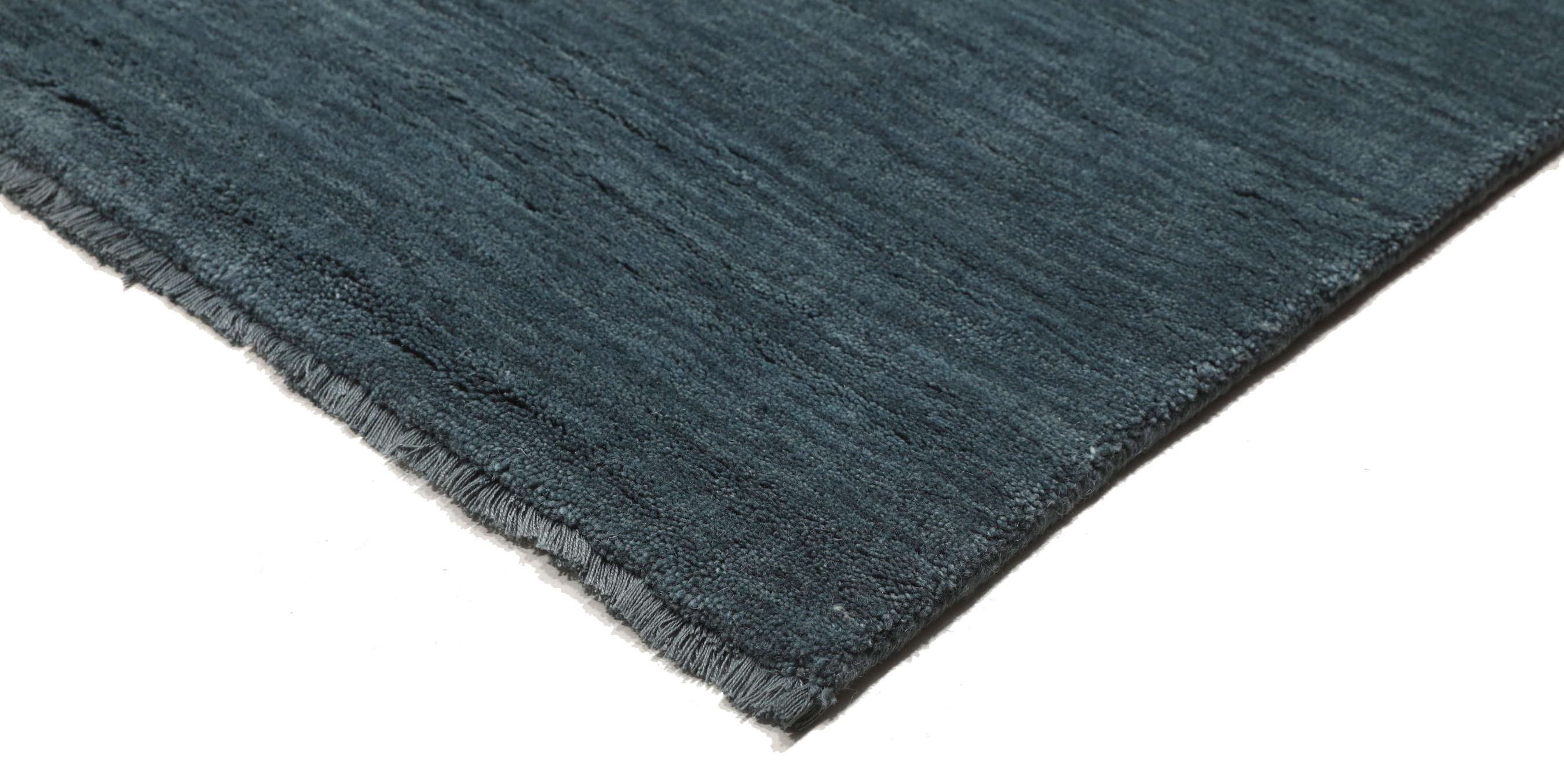 Handloom fringes Dark Teal 200 x 300 cm Wool Rug Rugvista
