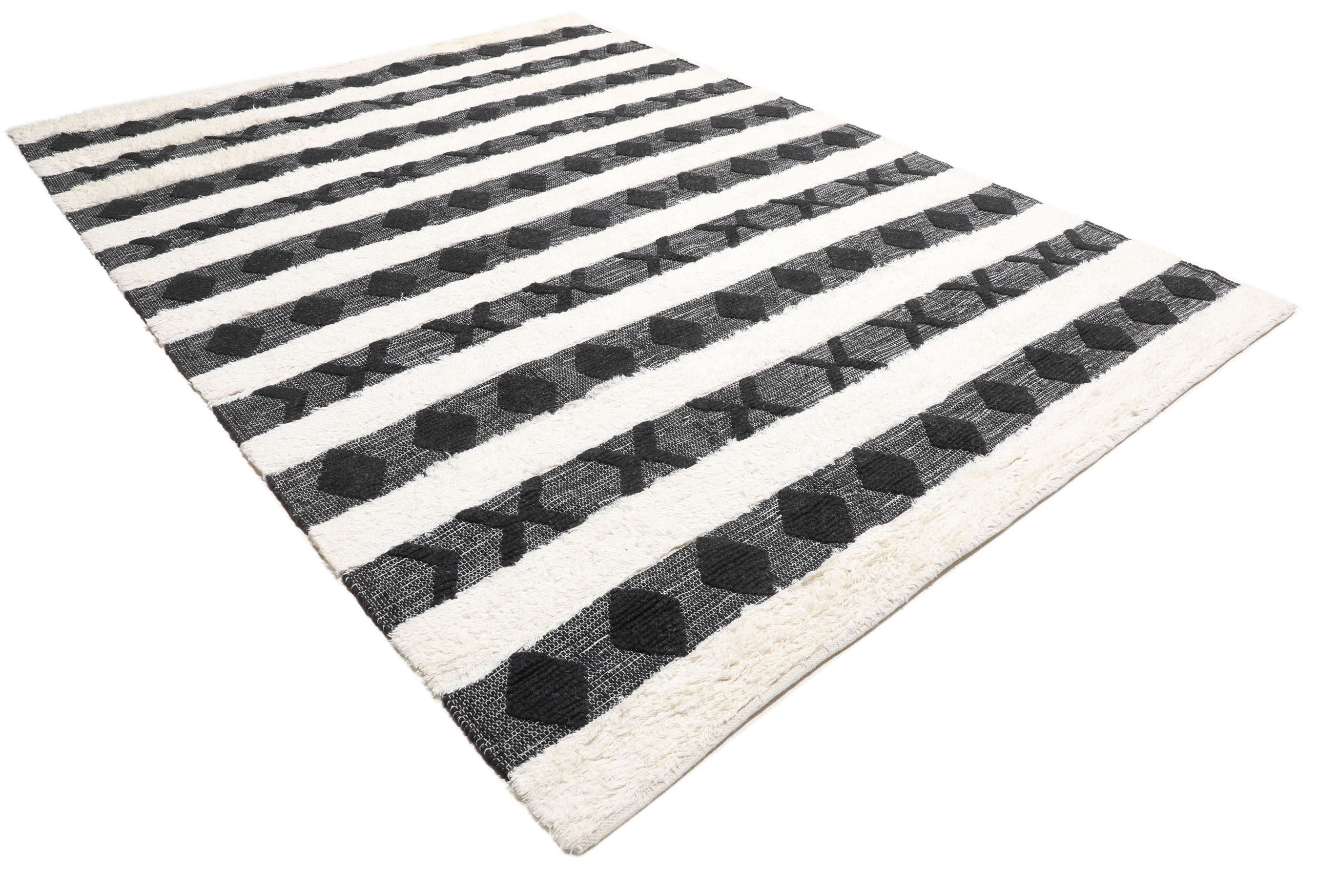 Shaula Black / White 250 x 350 cm Wool Rug Rugvista