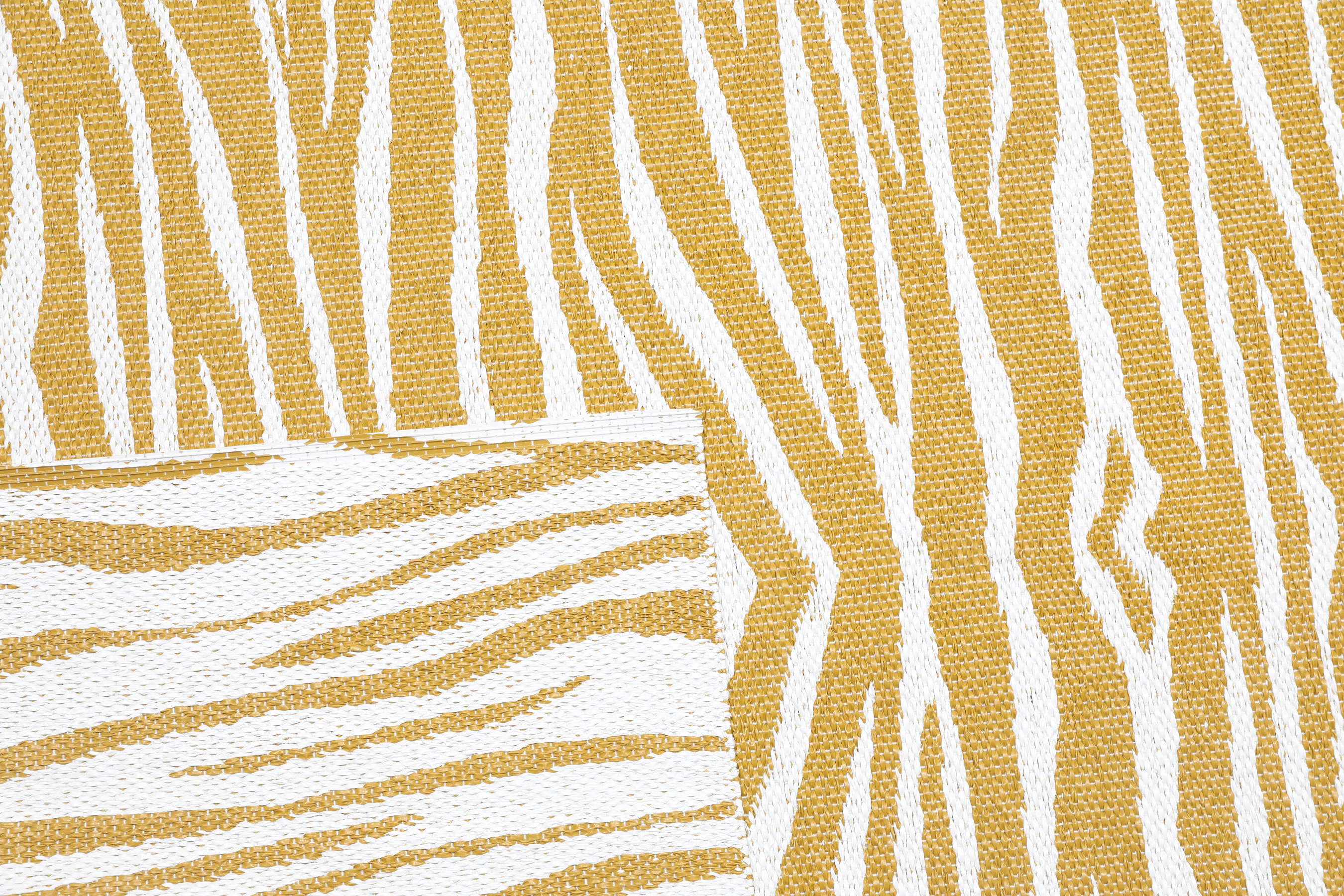 Zebra Mustard Yellow 150 x 210 cm Plastic Rug Rugvista