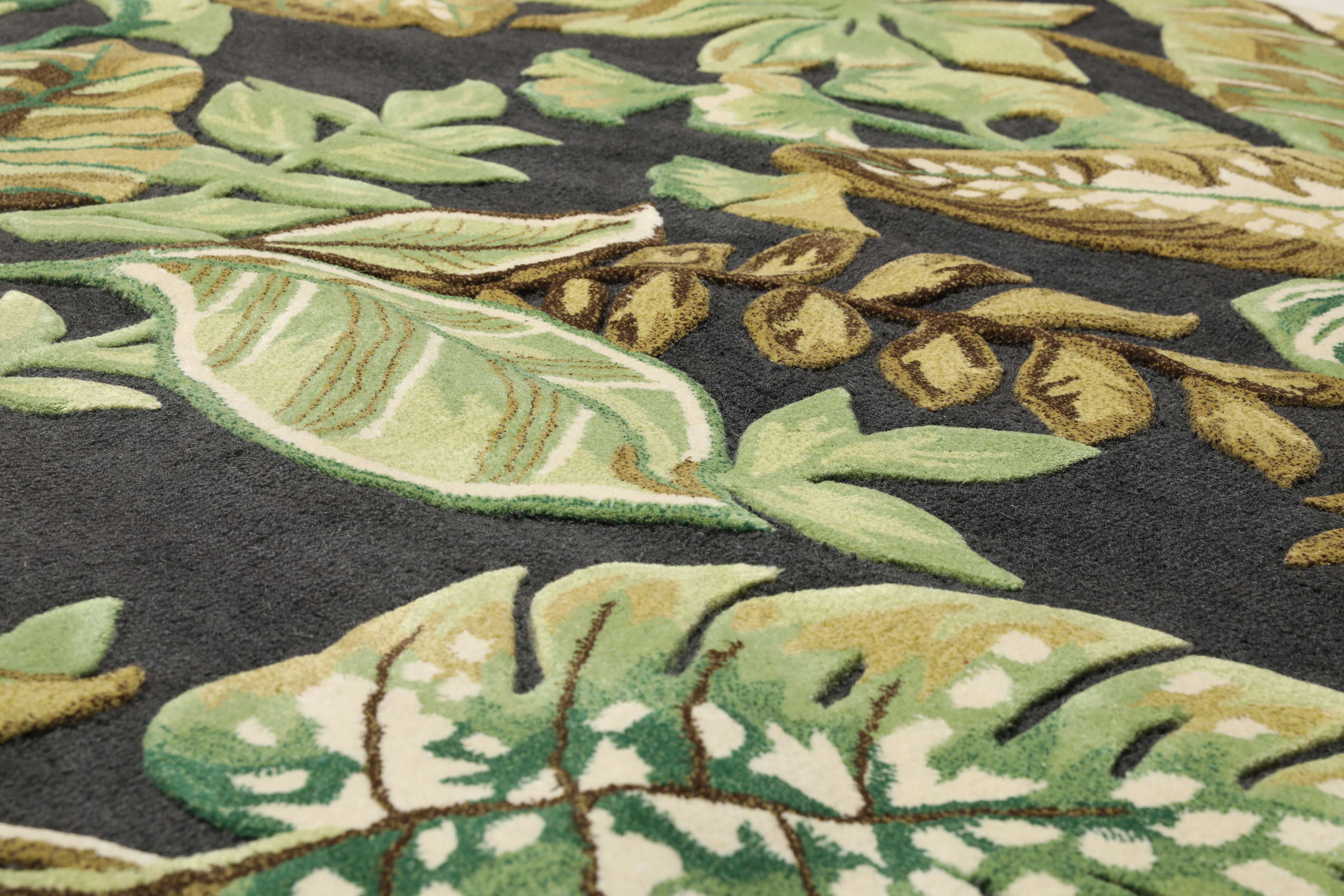Jungel Vihre Tummanharmaa 200 X 300 Cm Villamatto Rugvista