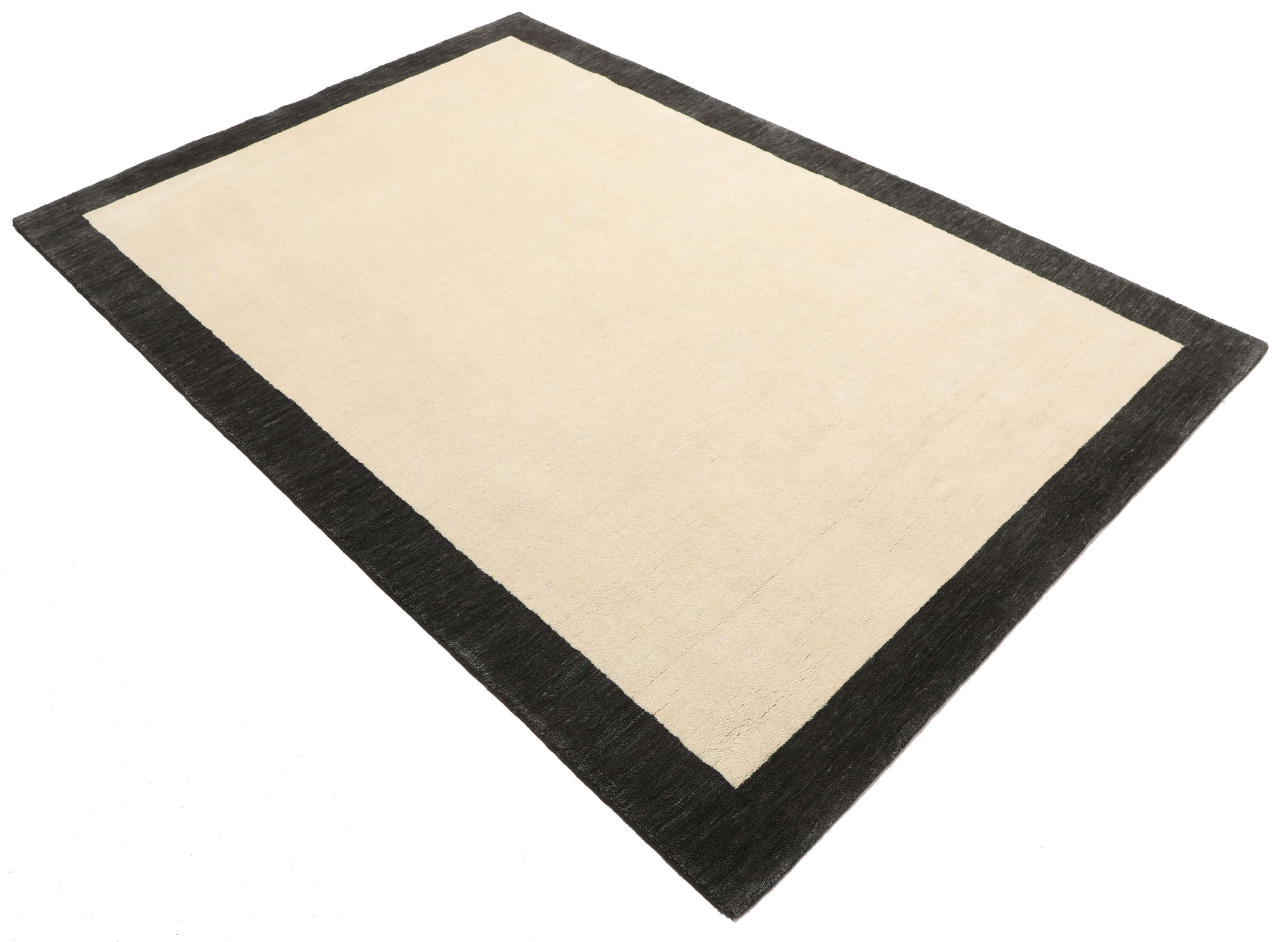 Handloom Frame Black / White 160 x 230 cm Wool Rug Rugvista