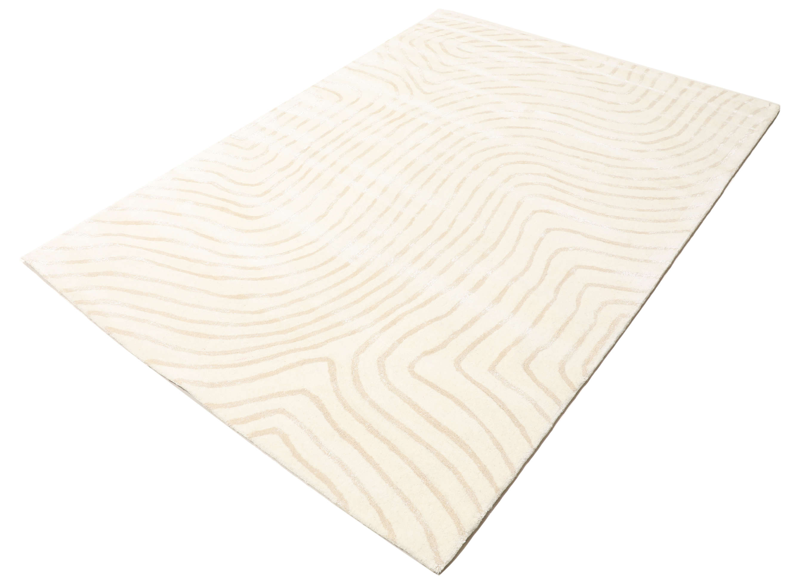 Woodyland - Cream White / Beige 160 x 230 cm Wool Rug - Rugvista