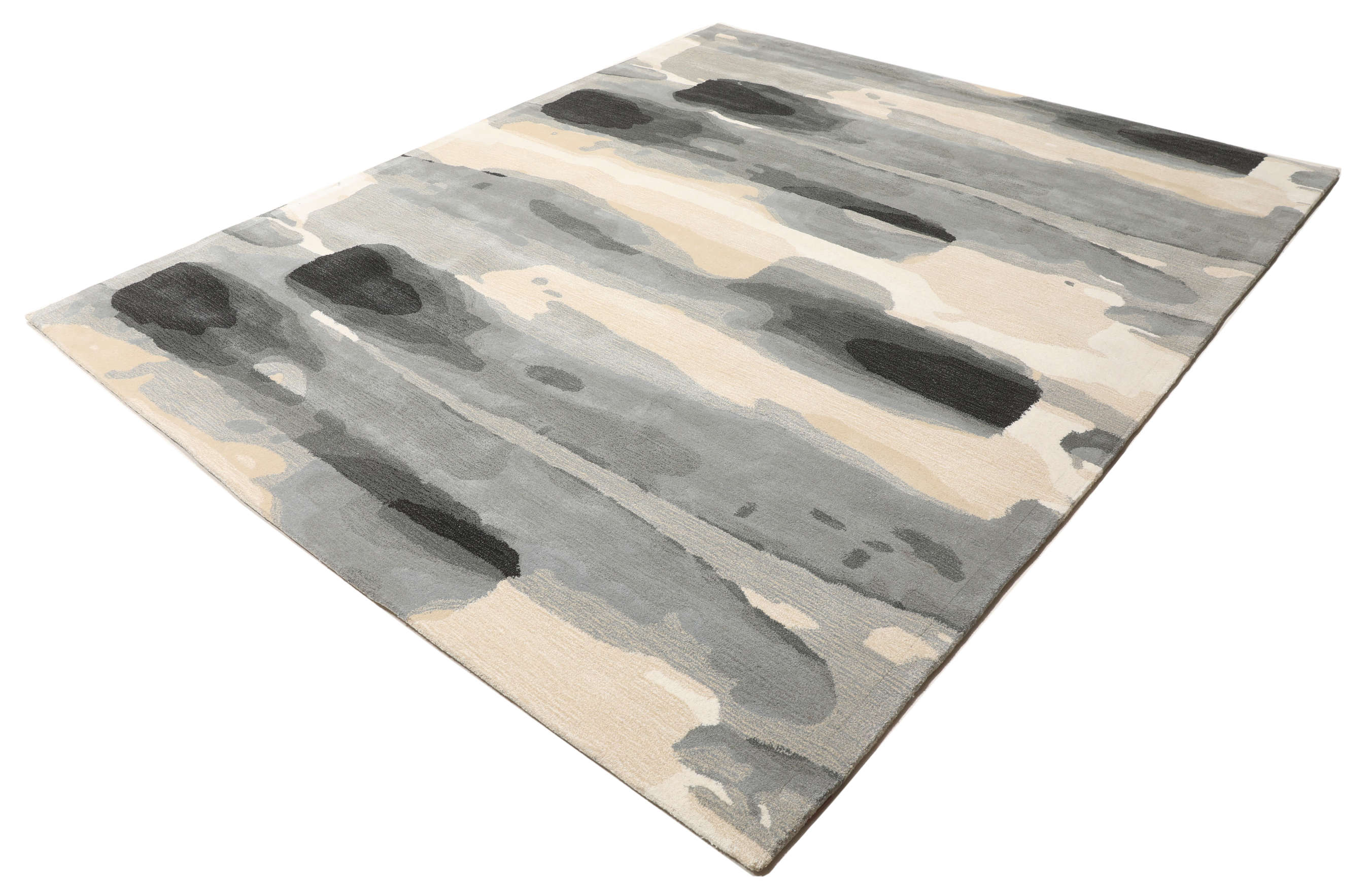 Mauri Tappeto - Grigio carbone / Beige Crema 250x300 - CarpetVista