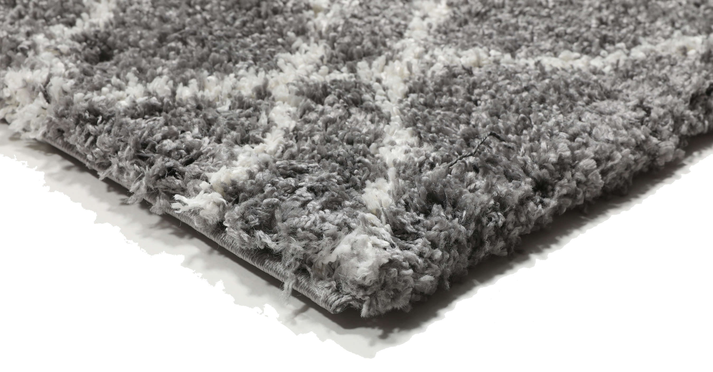Shaggy Tangier Grey / White 140 x 200 cm Rug Rugvista