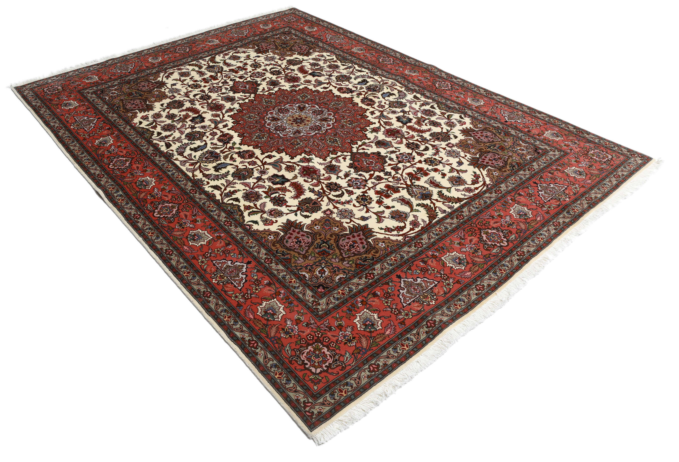 
    Tabriz 60 Raj silk warp - Red - 201 x 248 cm
  