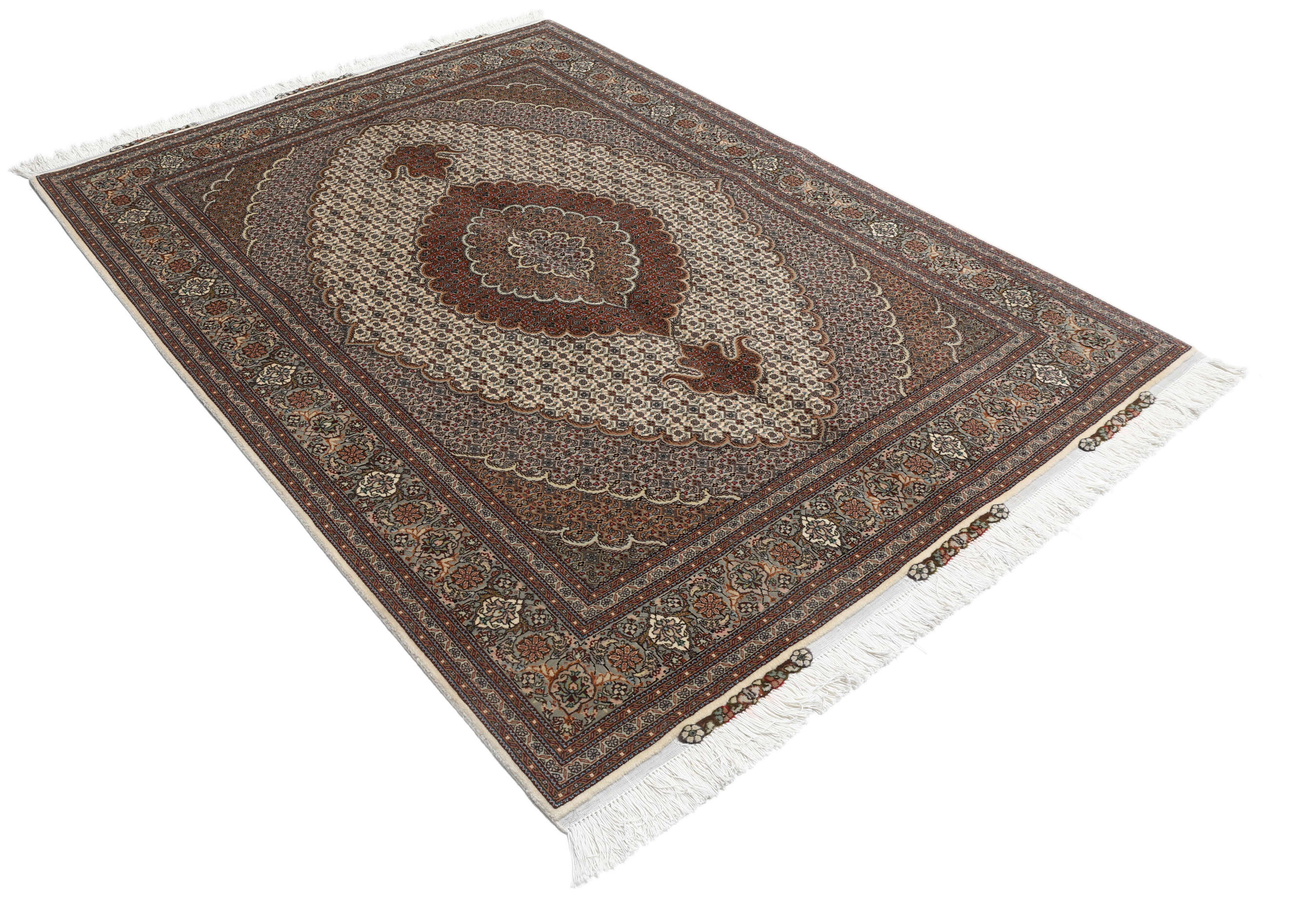 
    Tabriz 60 Raj silk warp - Brown - 156 x 198 cm
  