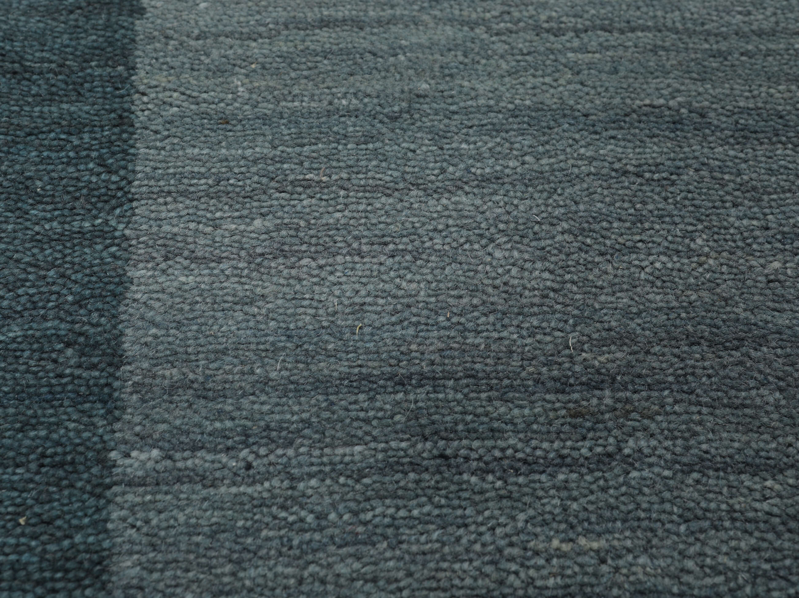 Handloom Frame Dark Teal, Runner 80 x 350 cm Wool Rug Rugvista
