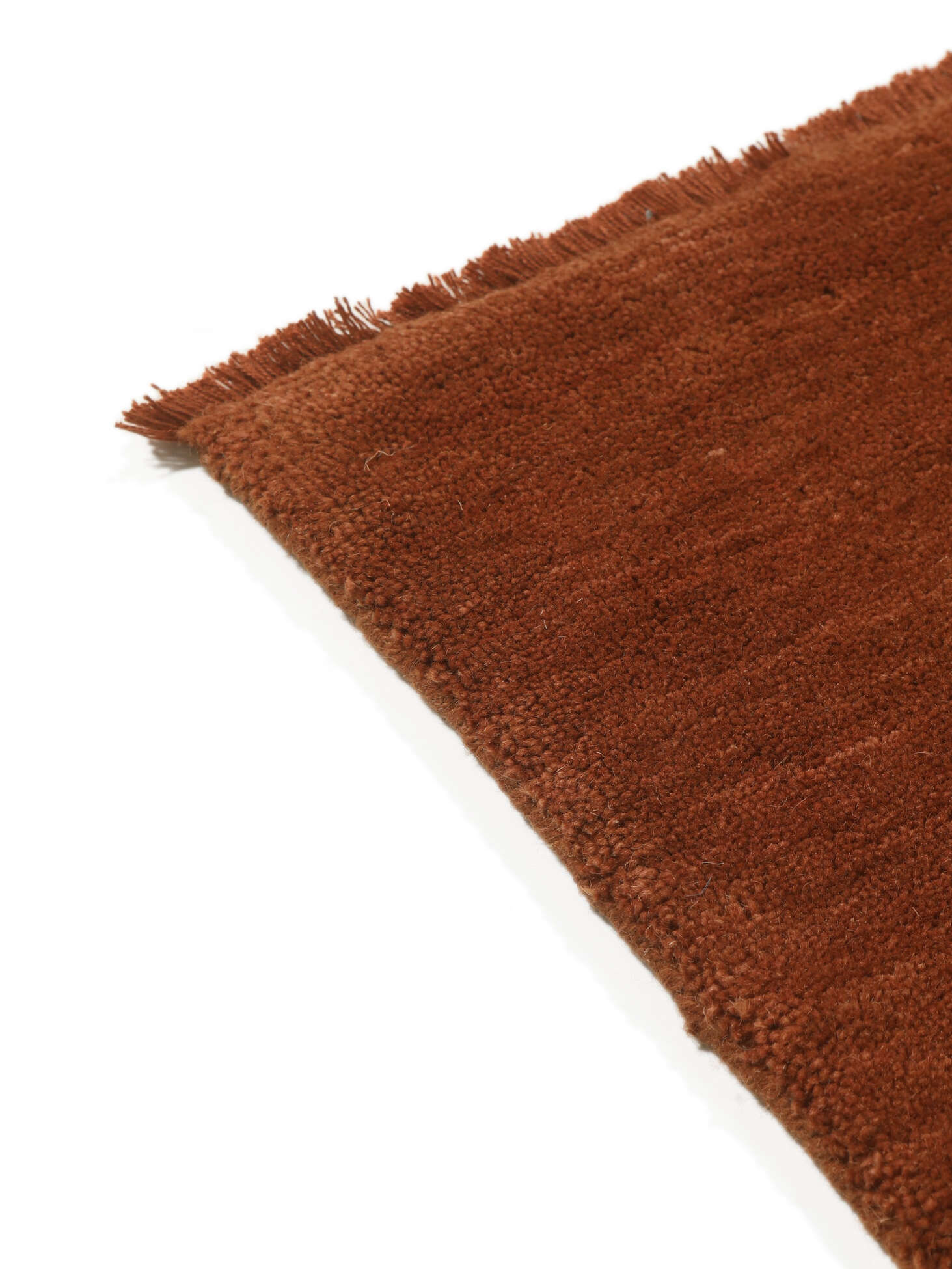 
    Handloom fringes - Rust red - 200 x 300 cm
  
