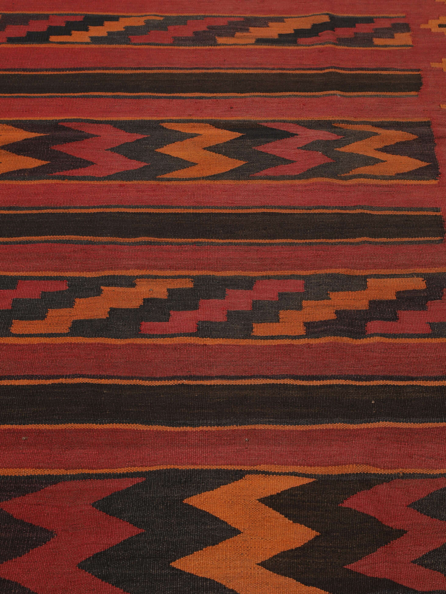 
    Afghan Vintage Kilim - Dark red - 136 x 302 cm
  