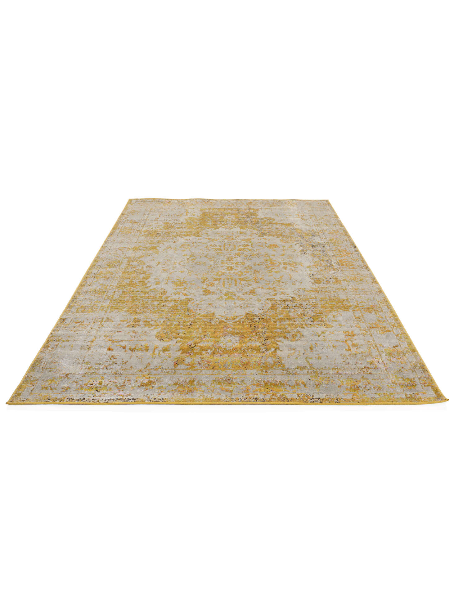 Teppich Baumwolle gelb / schwarz 200 x 300 cm Streifenmuster