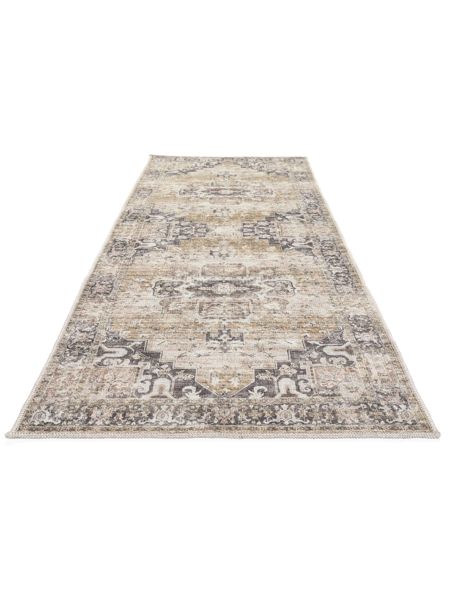 Rugvista Essential Khalid Oriental Mustard Yellow / Brown, Runner