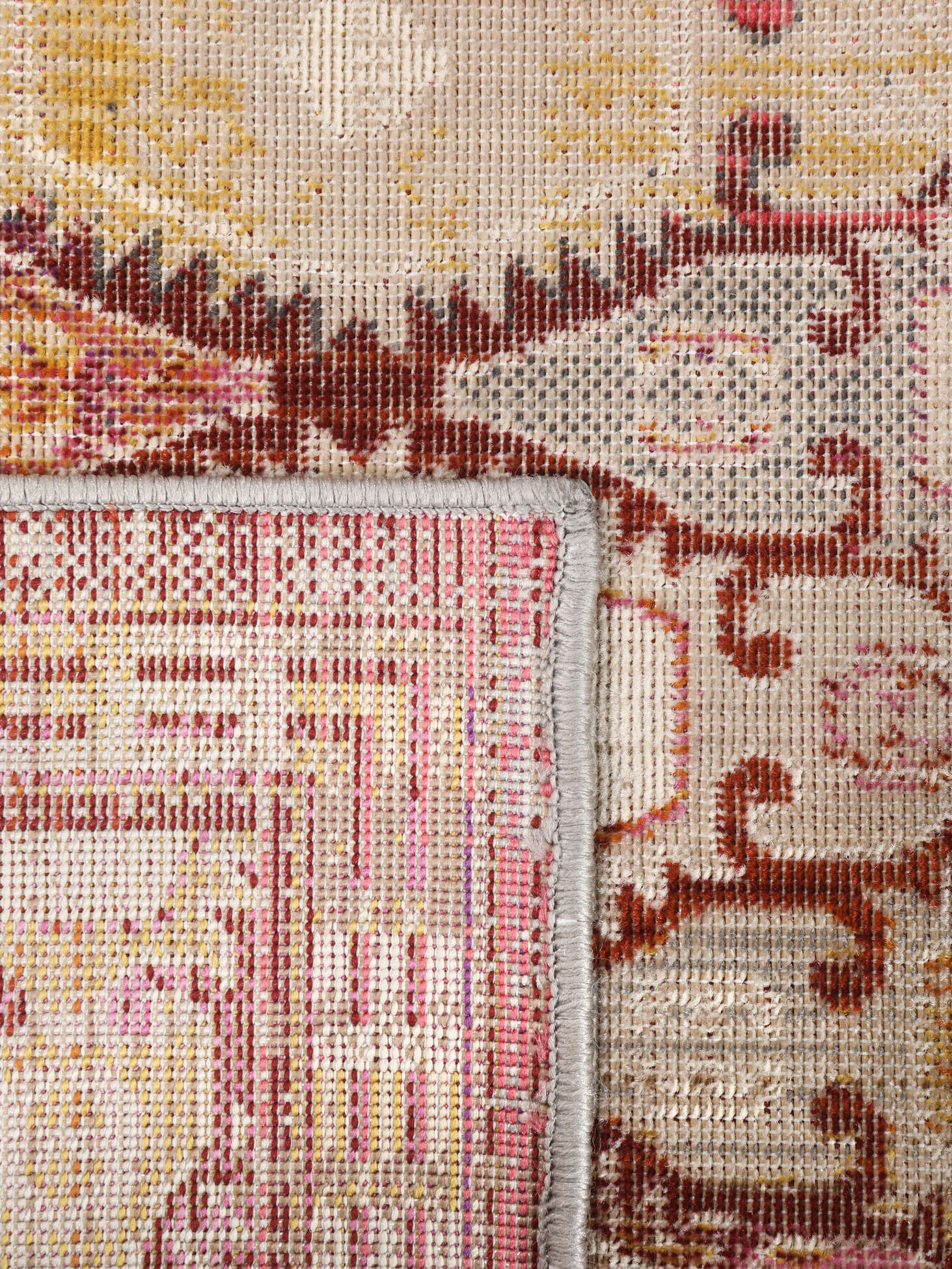Tappeto lana rosa e giallo 140 x 200 cm AVANOS 
