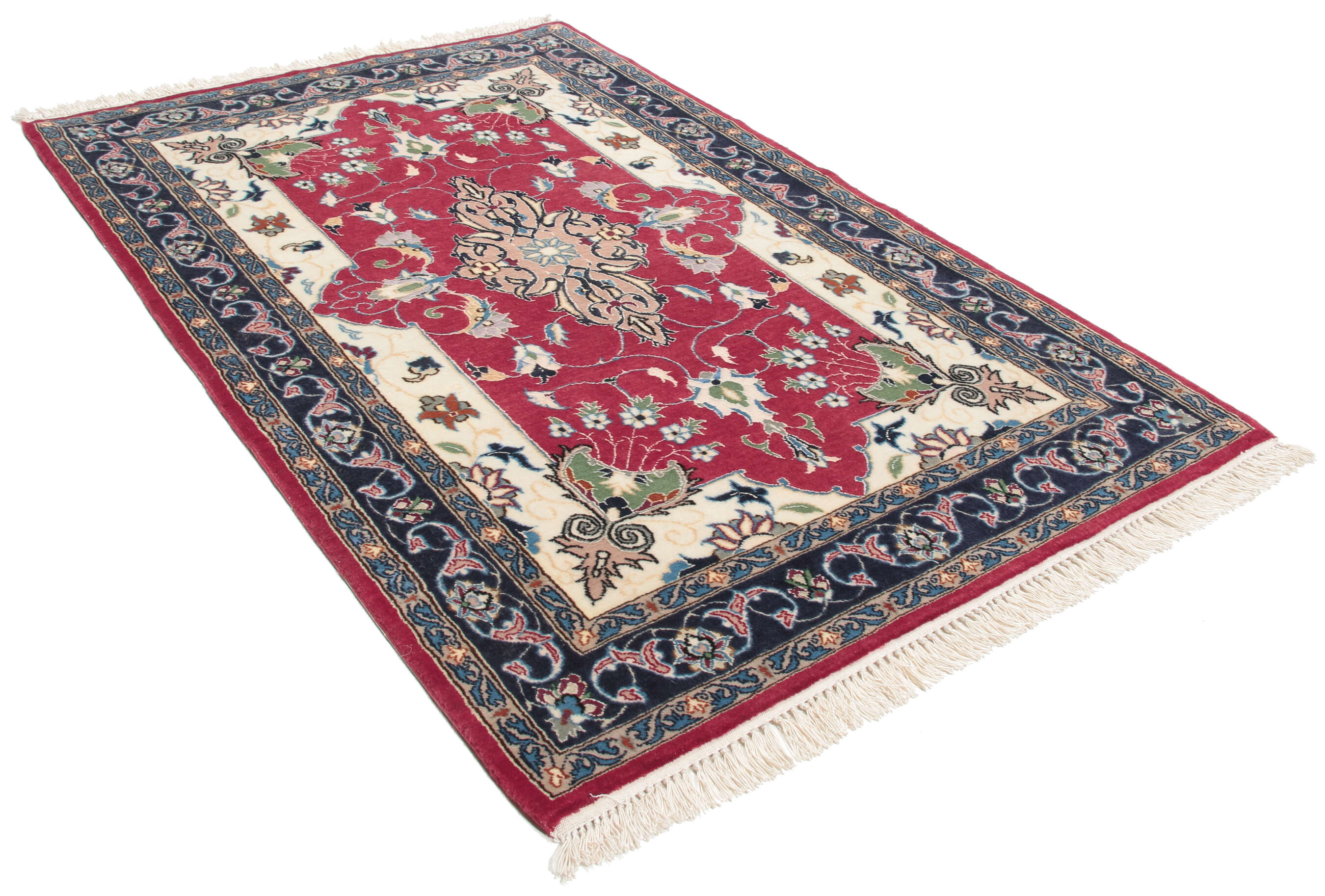 
    Isfahan silk warp - Dark red - 70 x 107 cm
  