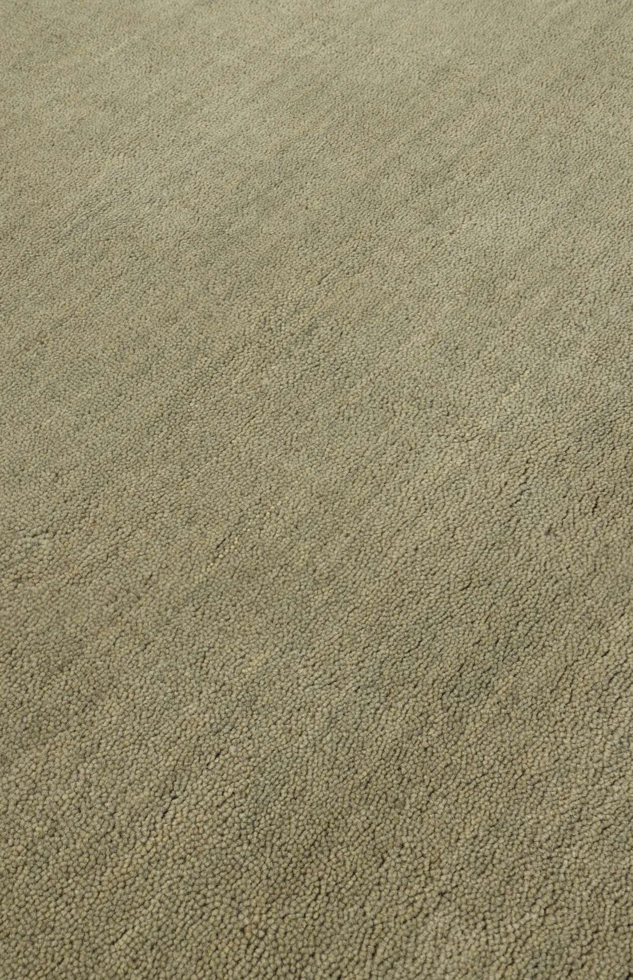 Handloom Light Green / Grey, Round Ø 200 cm Wool Rug Rugvista