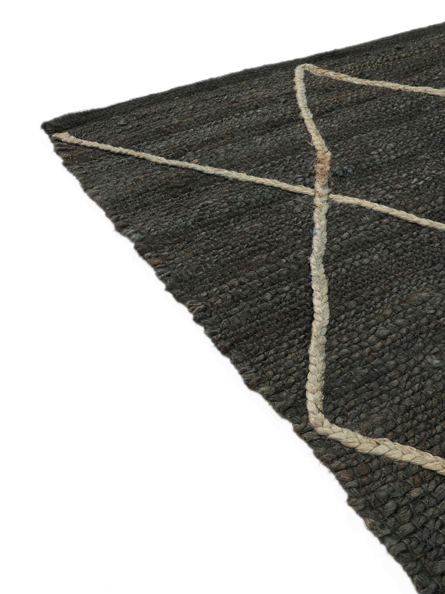 Diamond Jute - Grigio 200 x 290 cm Tappeto In Iuta - Rugvista