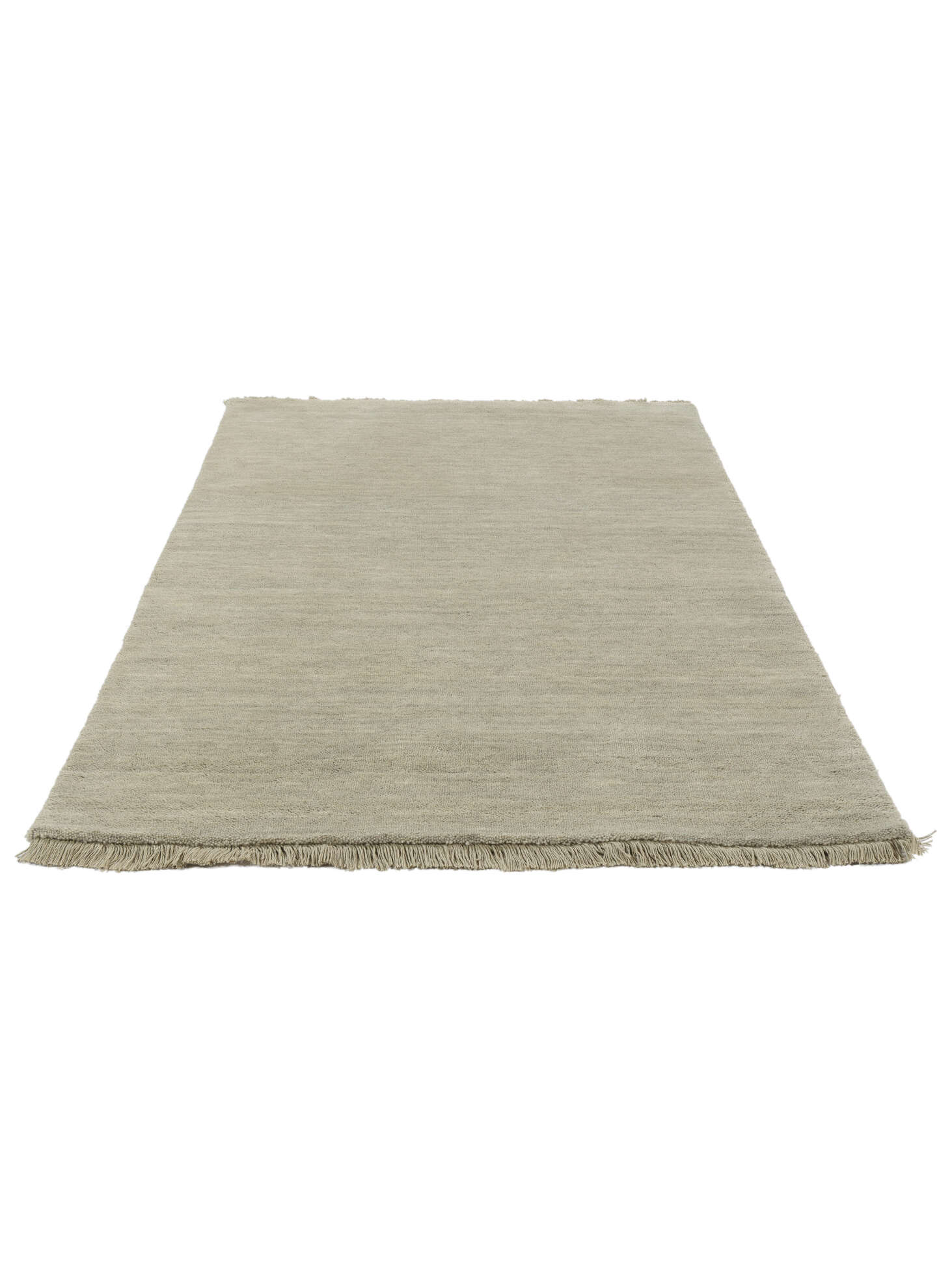 Handloom fringes Light Green / Grey 160 x 230 cm Wool Rug Rugvista