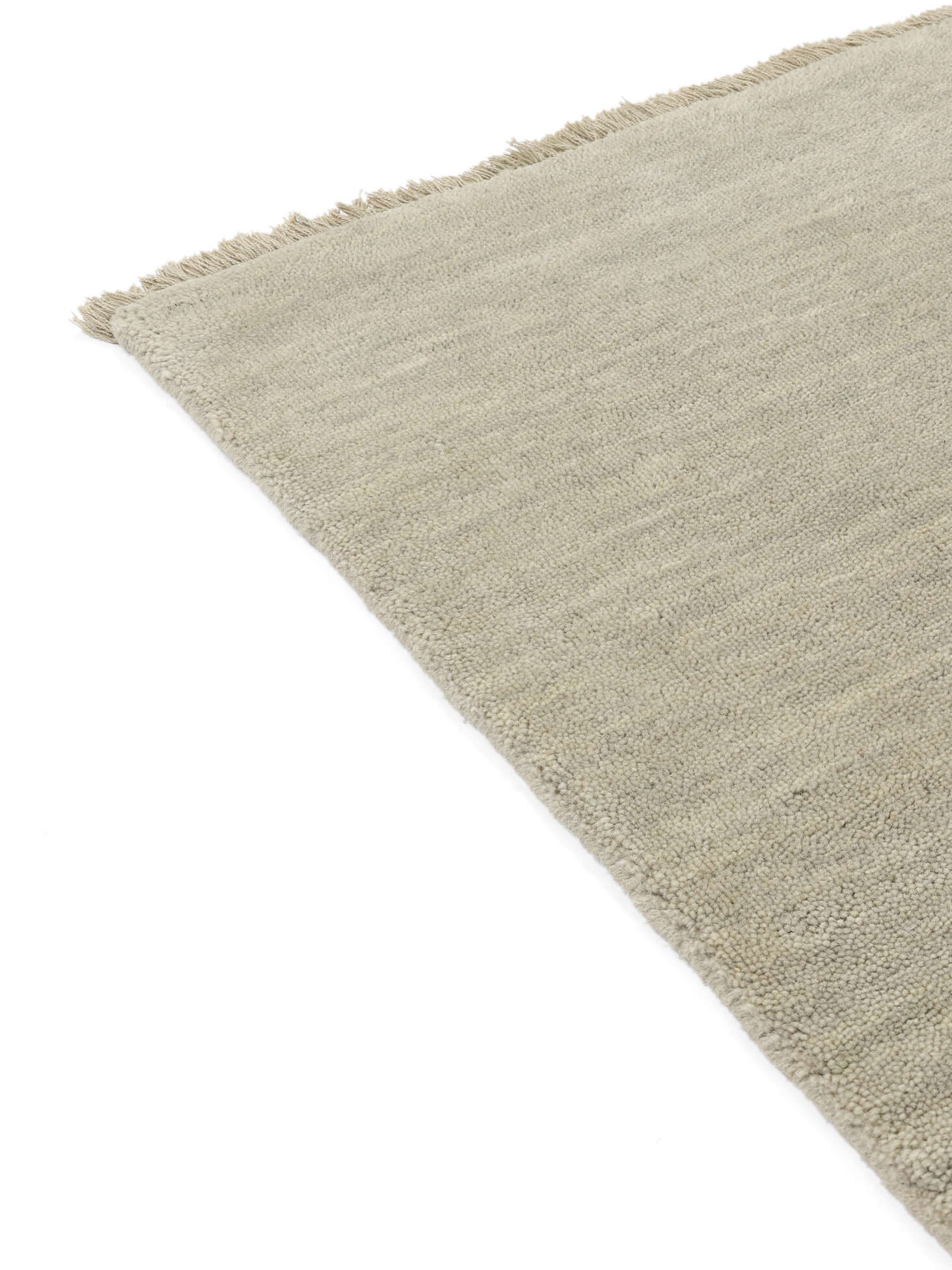 Handloom fringes - Light Green / Grey 160 x 230 cm Wool Rug - Rugvista