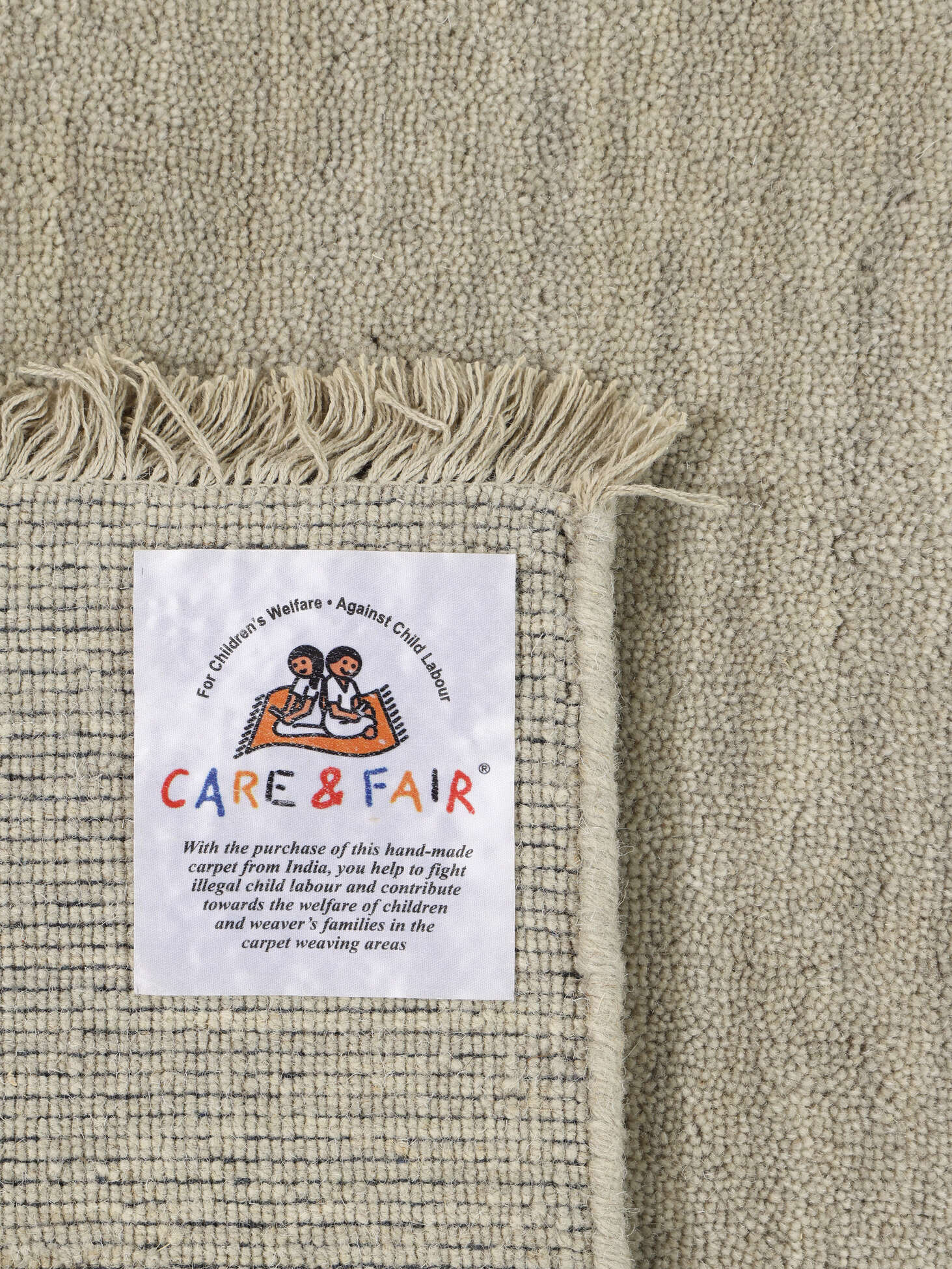Handloom fringes - Light Green / Grey 160 x 230 cm Wool Rug - Rugvista