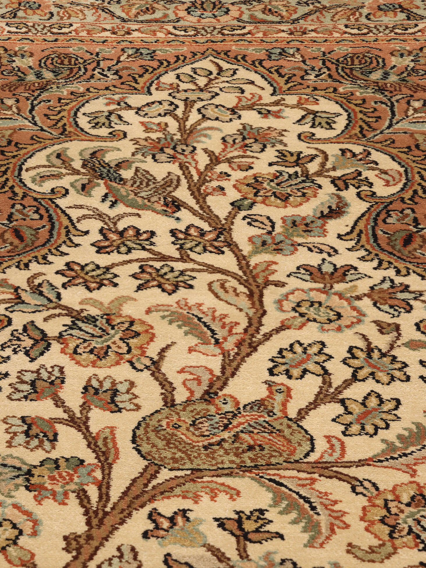 
    Kashmir pure silk 24 / 24 Quality - Brown - 48 x 118 cm
  
