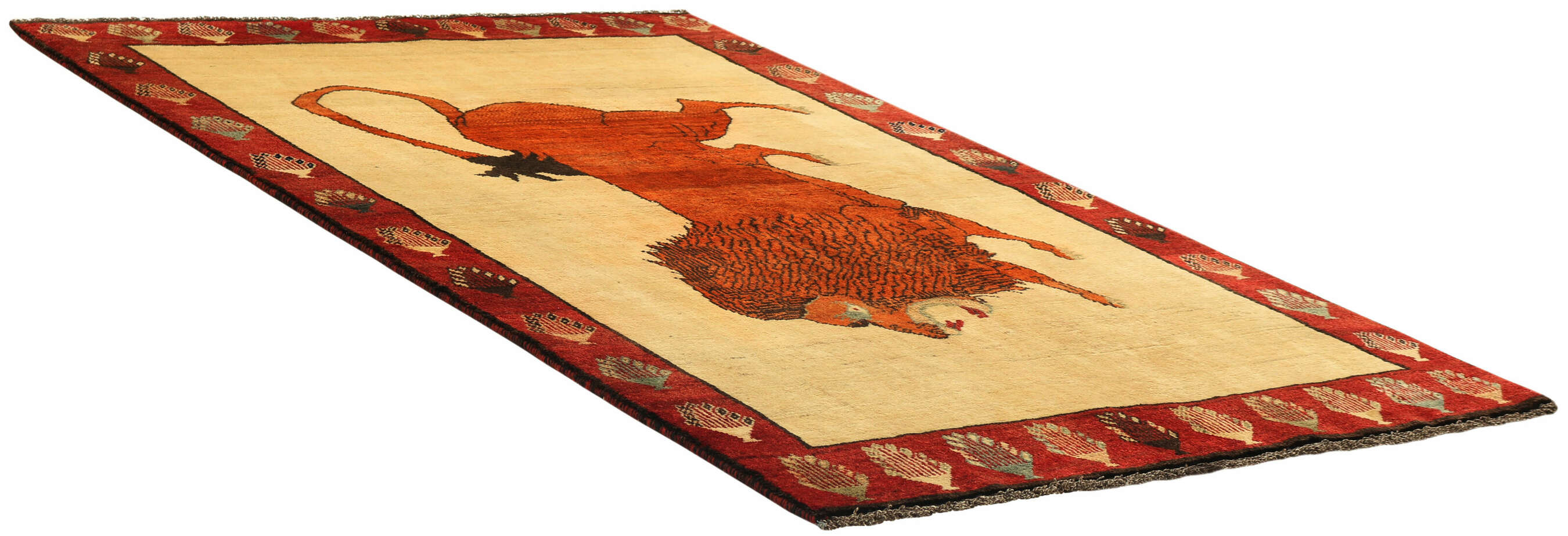 
    Qashqai Old pictorial - Orange - 133 x 198 cm
  